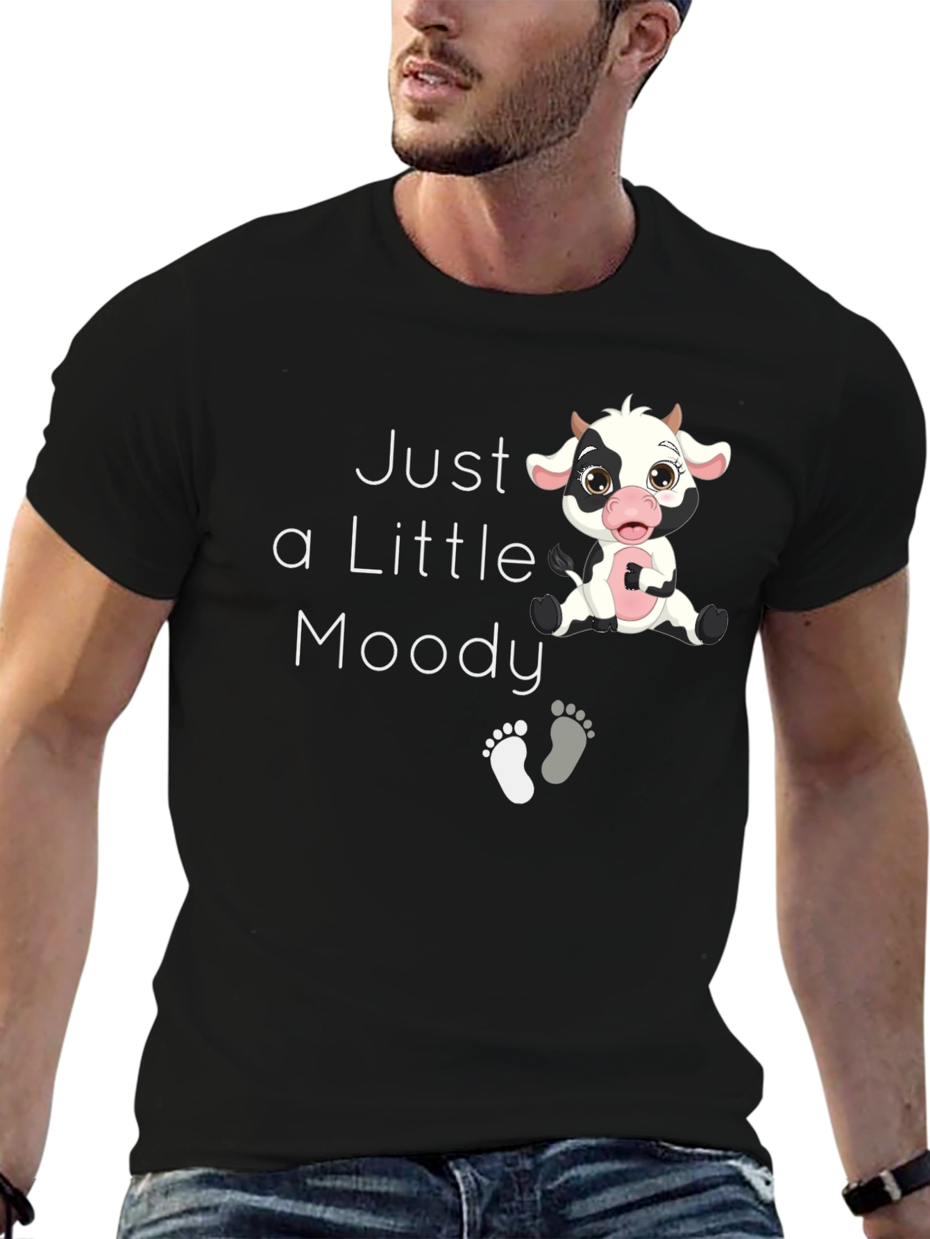 Just a Little Moody Cow Graphic T-Shirt