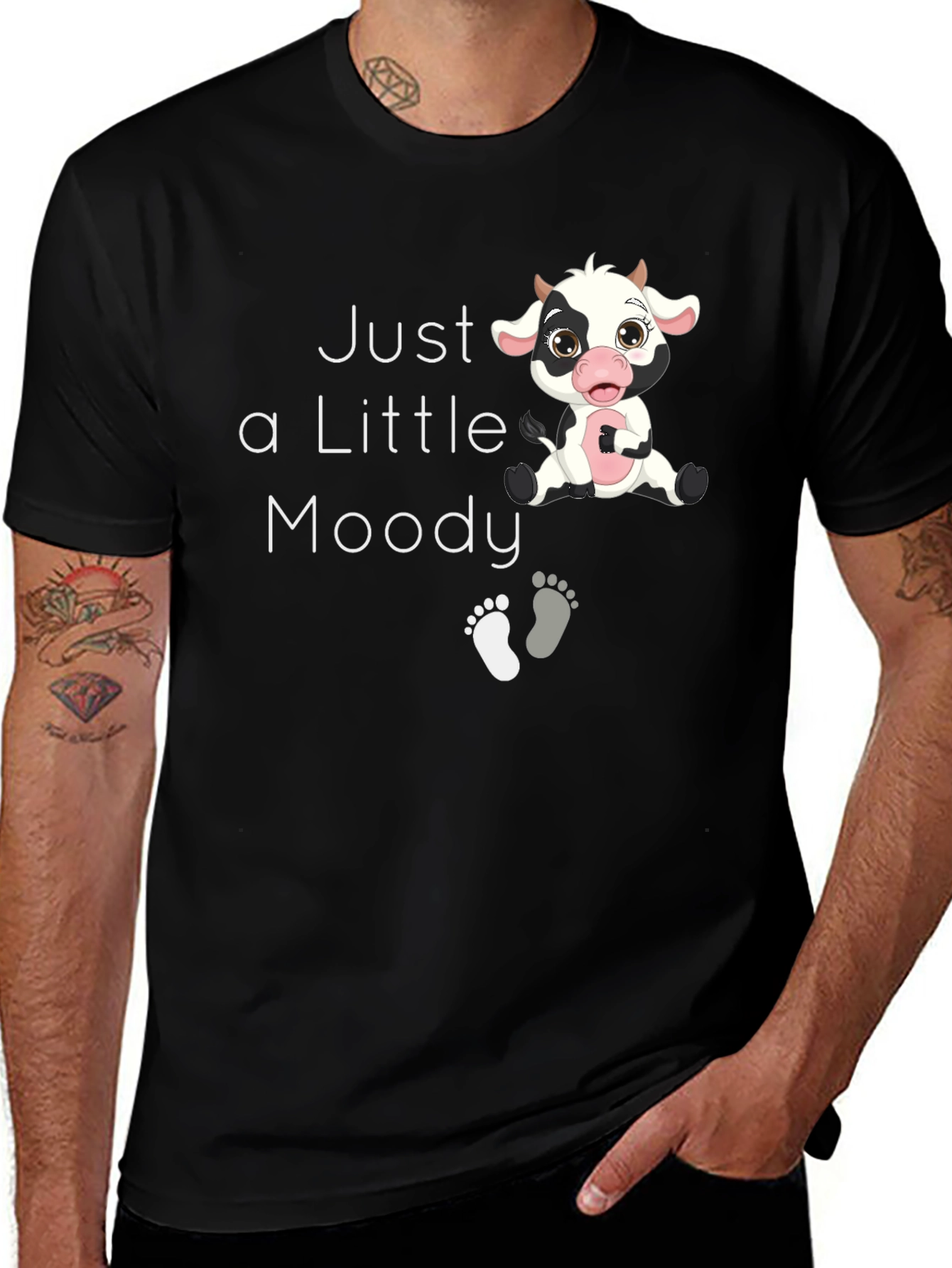 Just a Little Moody Cow Graphic T-Shirt