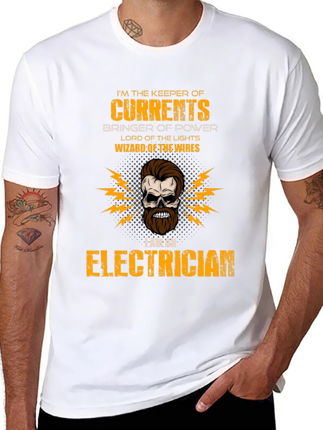 Electrician Skull T-Shirt - Keeper of Currents