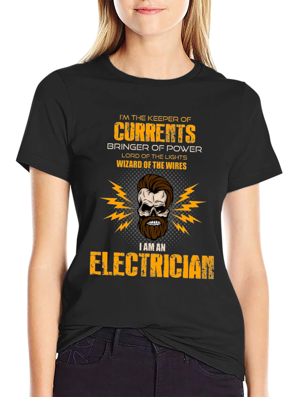 Electrician Skull T-Shirt - Keeper of Currents