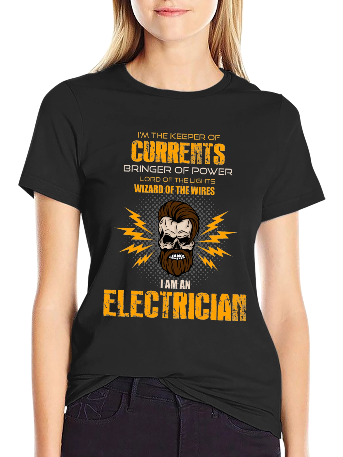 Electrician Skull T-Shirt - Keeper of Currents