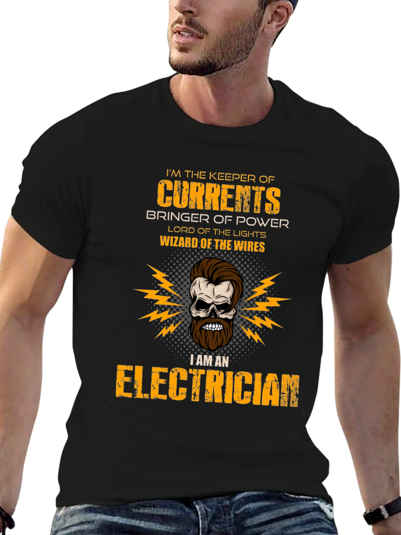 Electrician Skull T-Shirt - Keeper of Currents