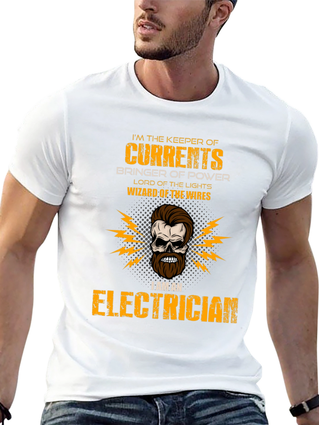 Electrician Skull T-Shirt - Keeper of Currents