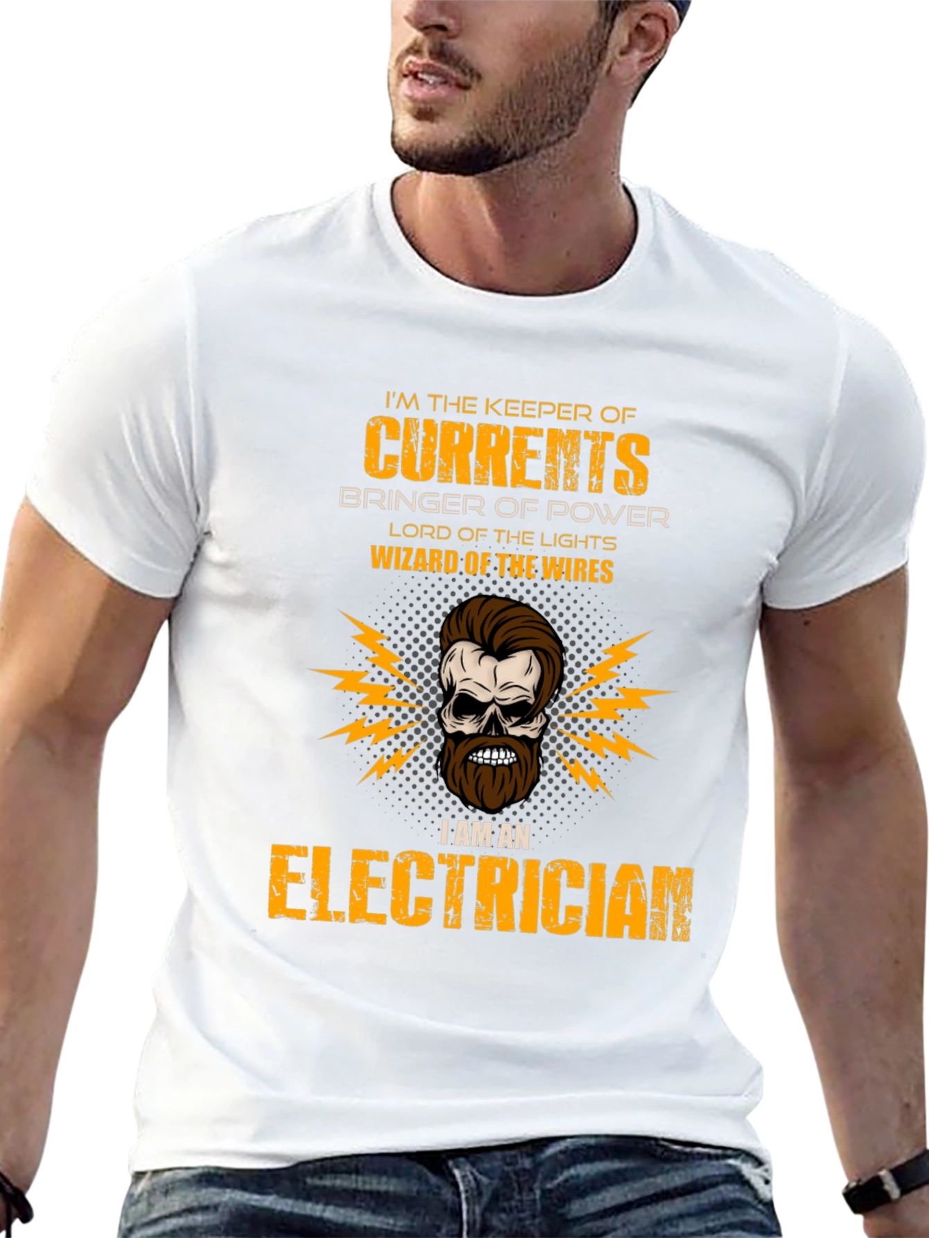 Electrician Skull T-Shirt - Keeper of Currents