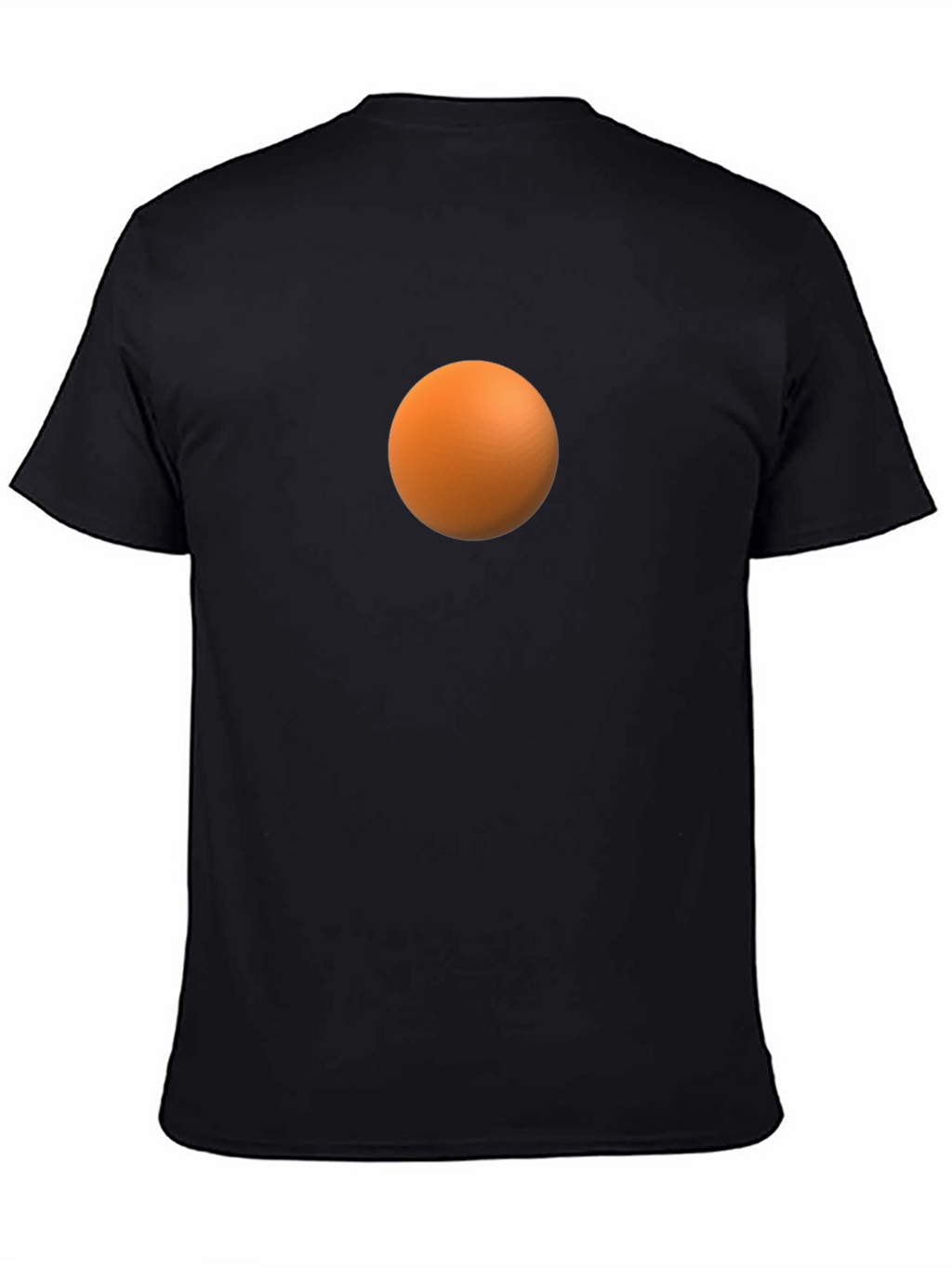 Mens Black T-Shirt with Orange Sphere Design