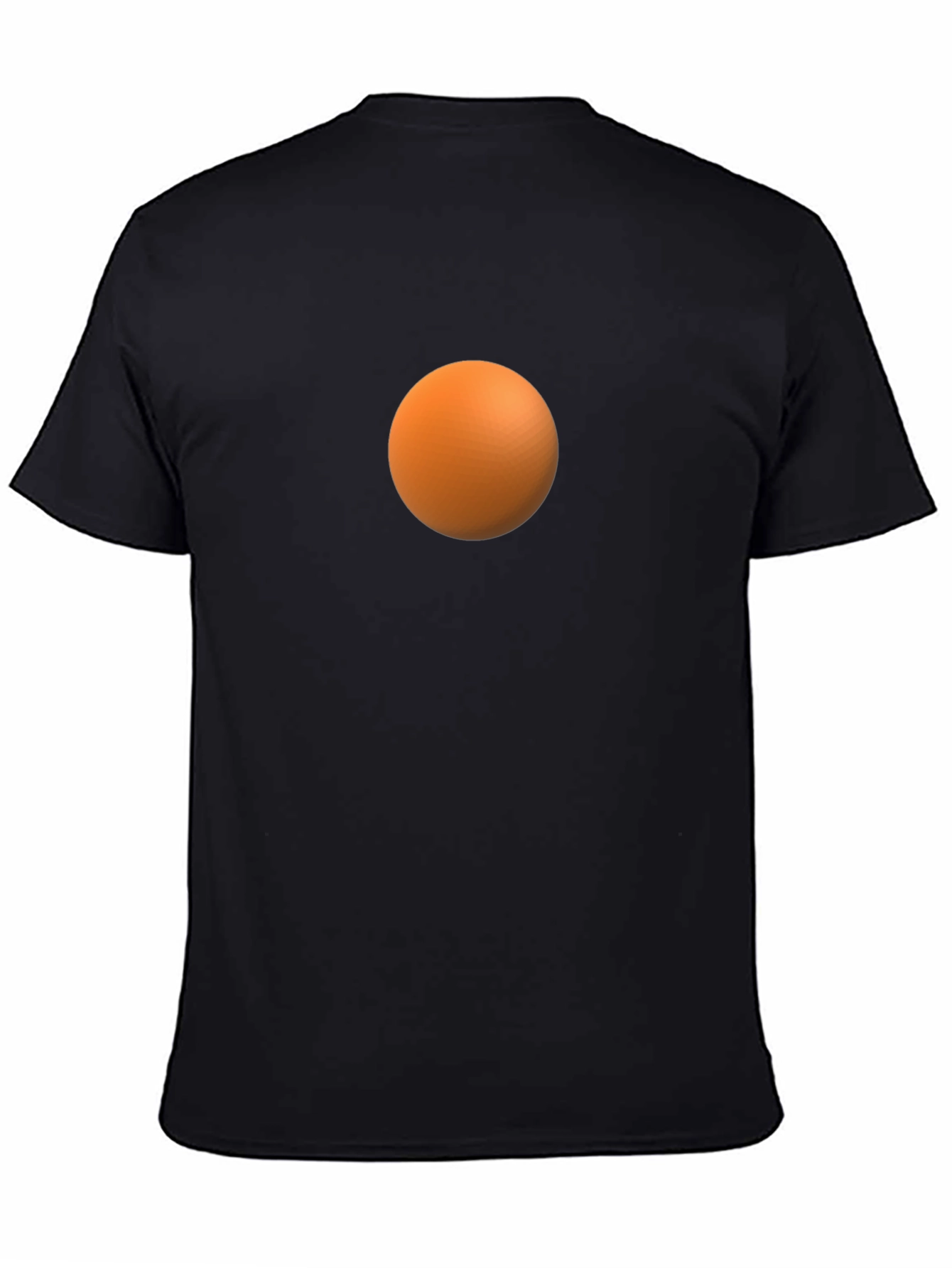 Mens Black T-Shirt with Orange Sphere Design
