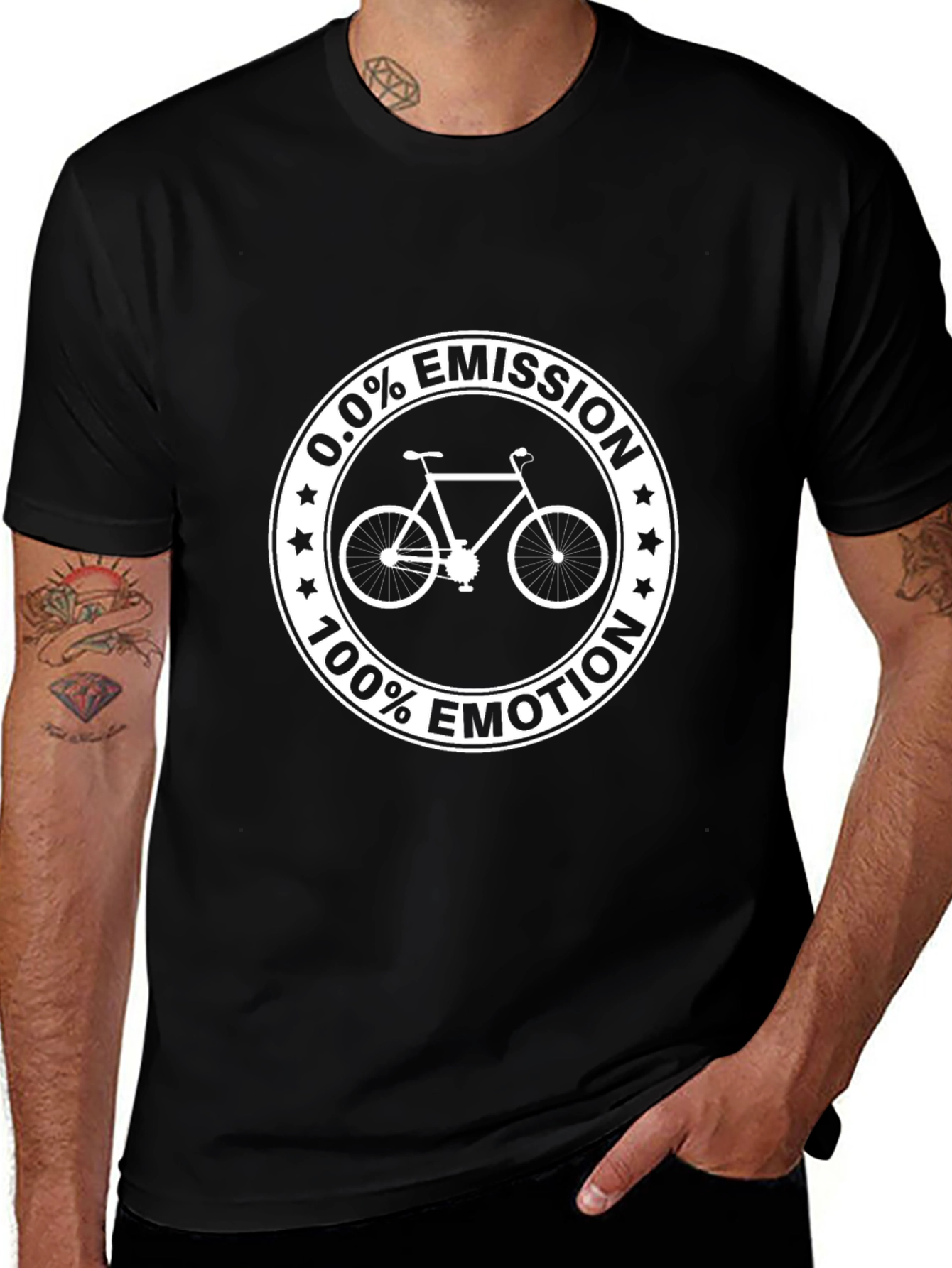 0.0% Emission 100% Emotion Bicycle Graphic T-Shirt