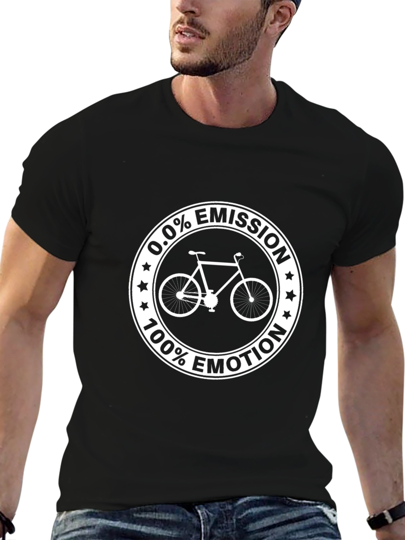 0.0% Emission 100% Emotion Bicycle Graphic T-Shirt