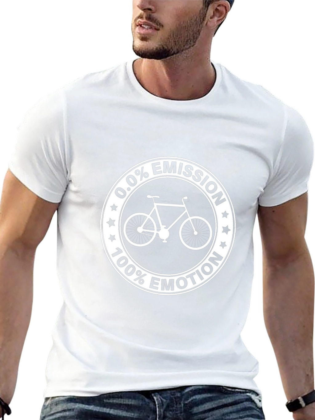 0.0% Emission 100% Emotion Bicycle Graphic T-Shirt