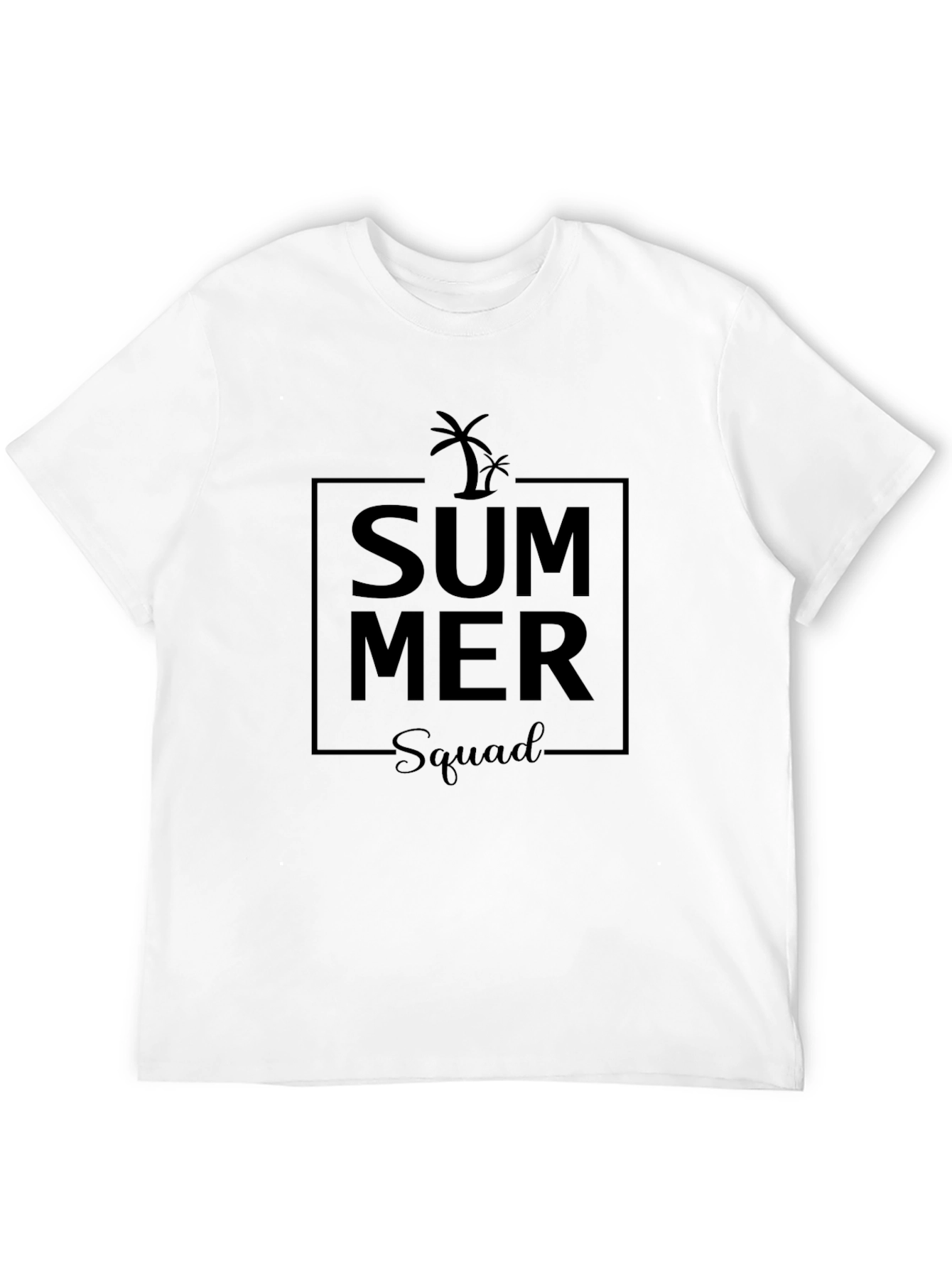 Summer Squad Graphic Tee - Black Cotton T-Shirt