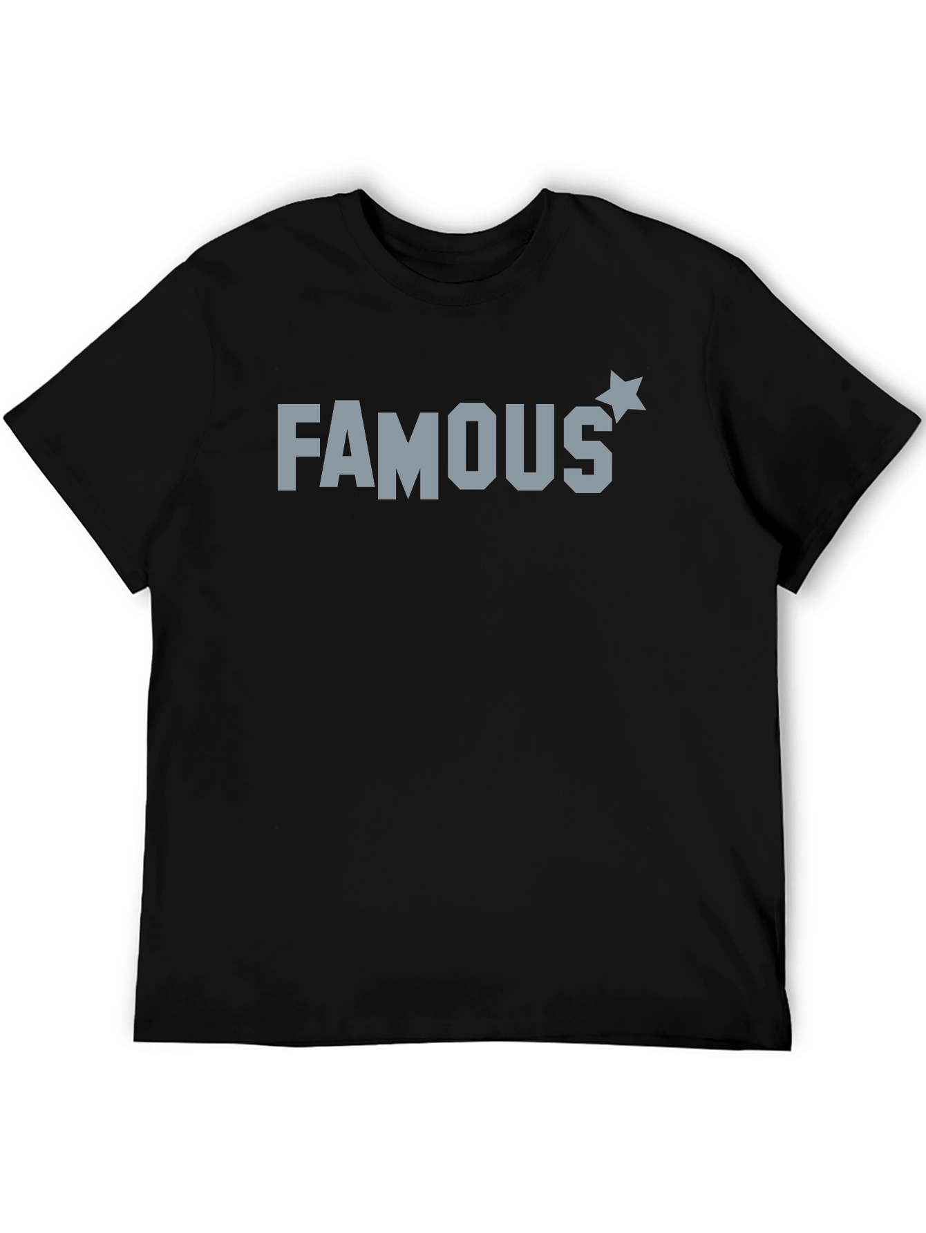 Famous Graphic Tee - Black Cotton T-Shirt
