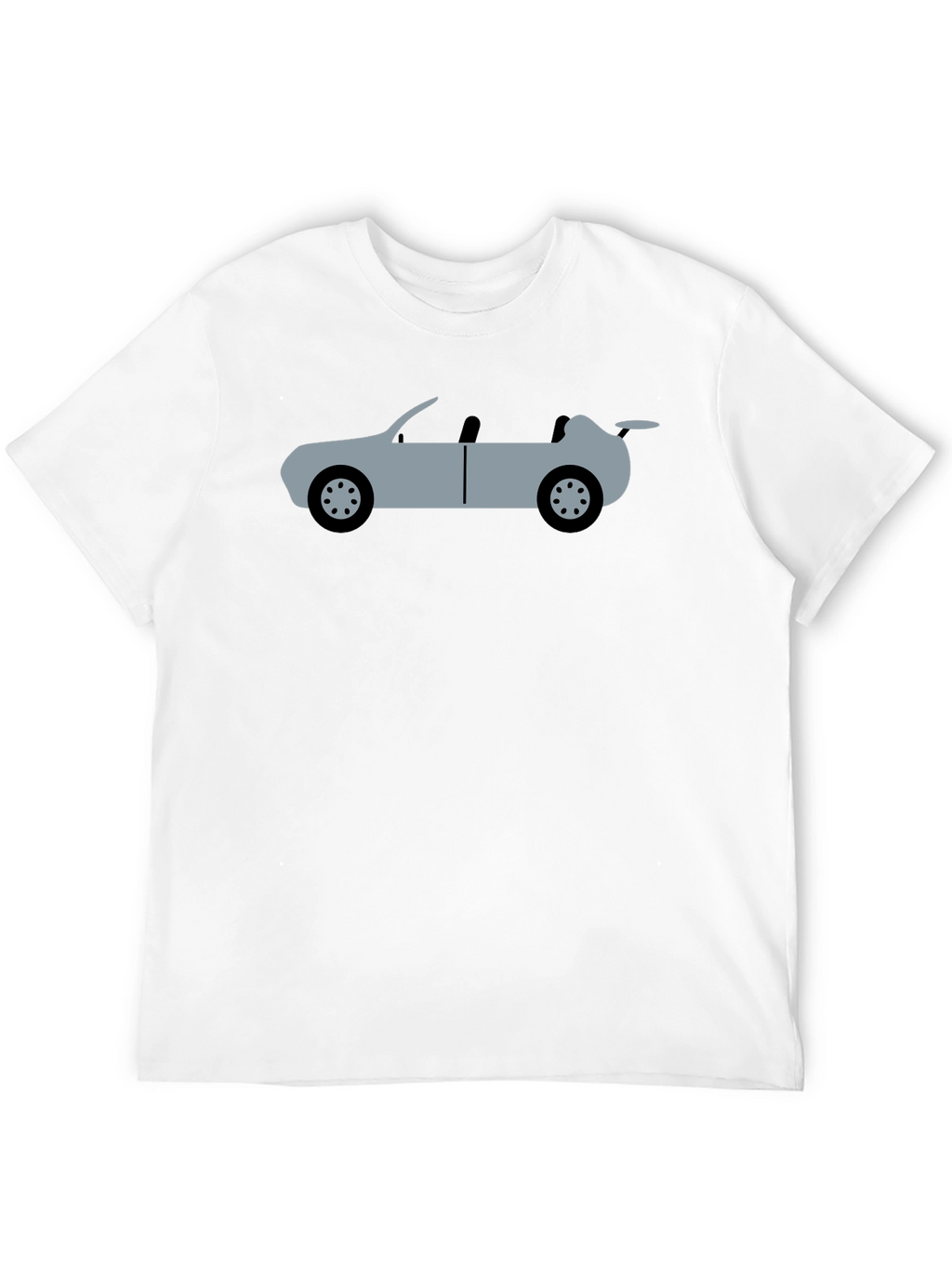 Convertible Car Graphic Tee - Black Cotton T-Shirt