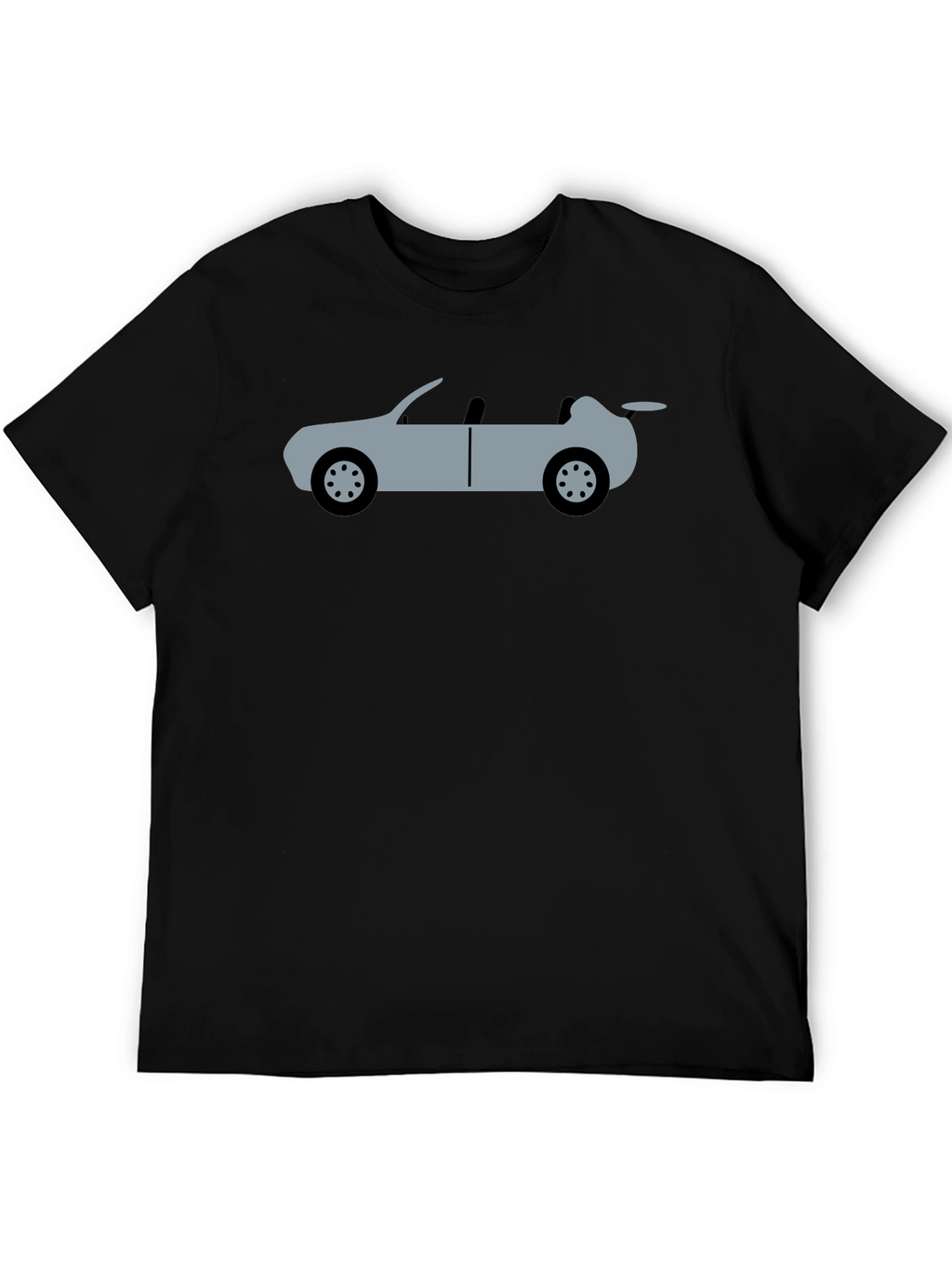 Convertible Car Graphic Tee - Black Cotton T-Shirt