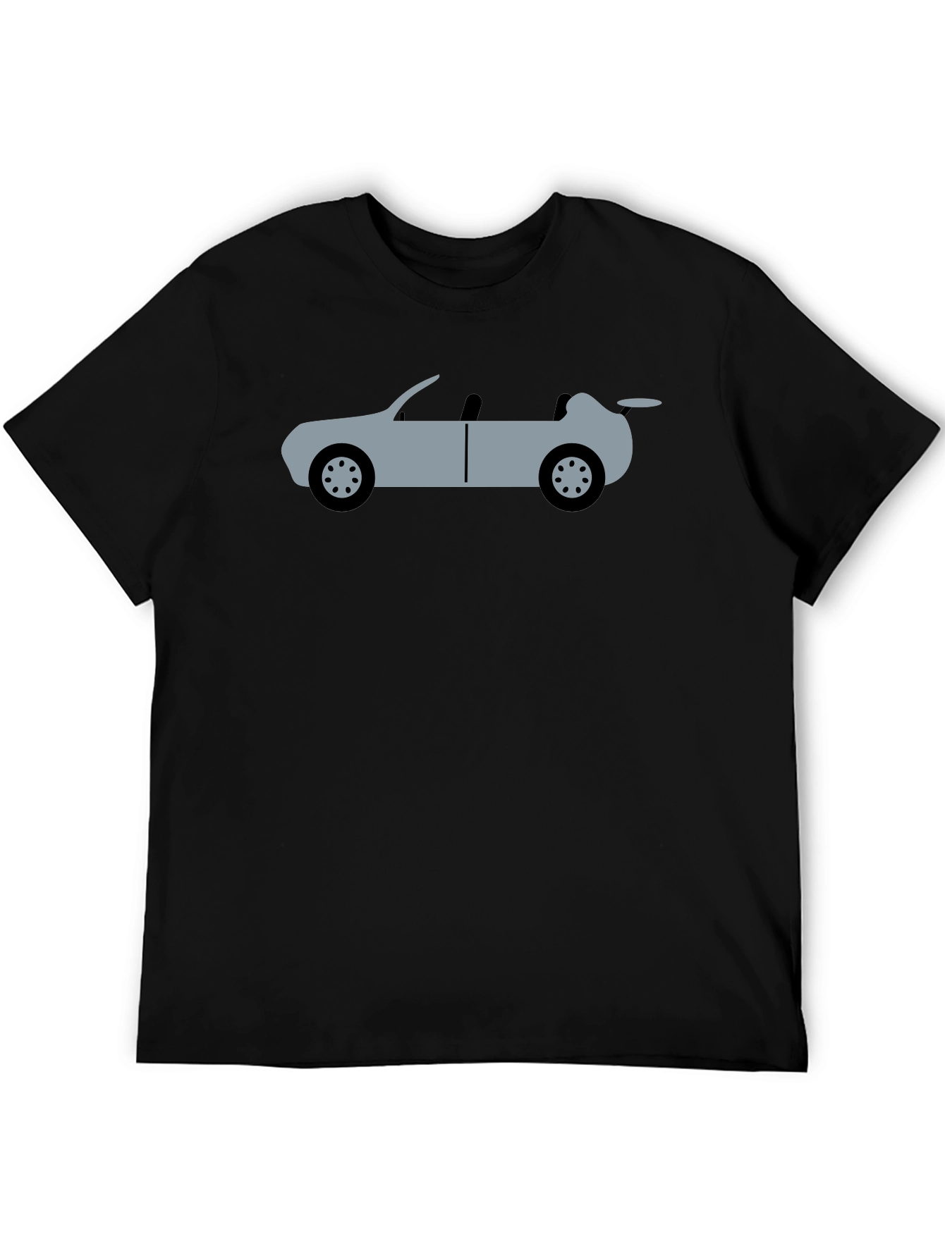 Convertible Car Graphic Tee - Black Cotton T-Shirt