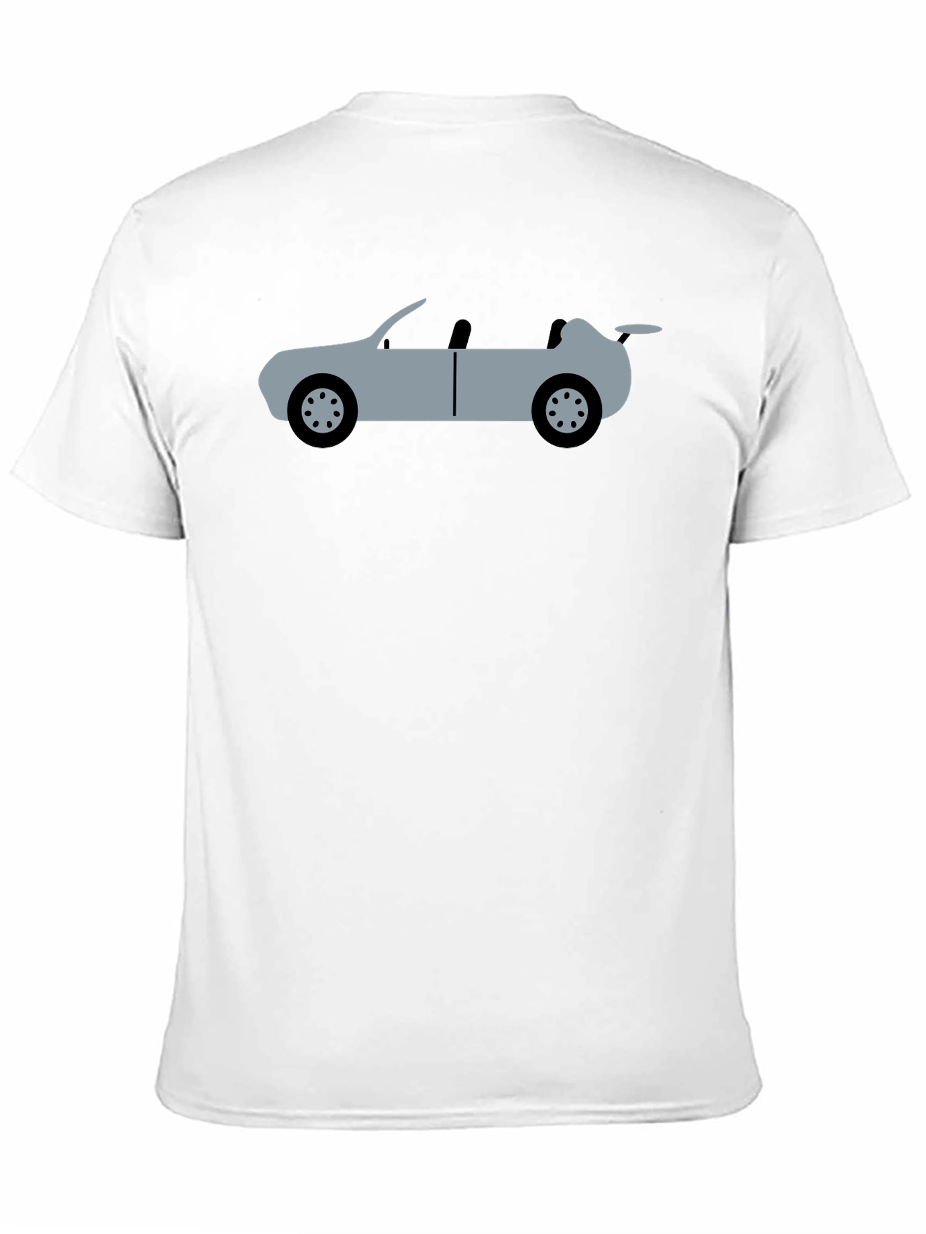Convertible Car Graphic Tee - Black Cotton T-Shirt