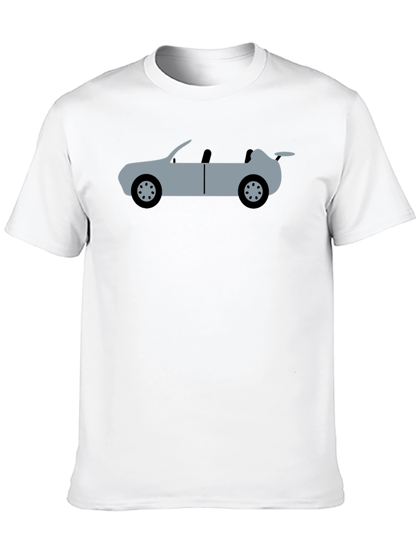 Convertible Car Graphic Tee - Black Cotton T-Shirt