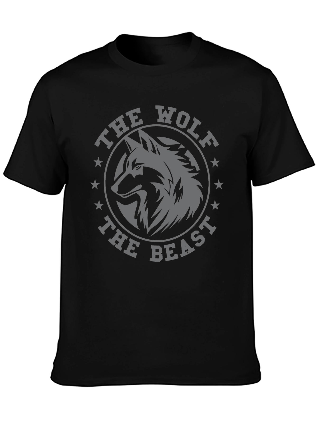 The Wolf The Beast Graphic T-Shirt - Black Crew Neck Tee