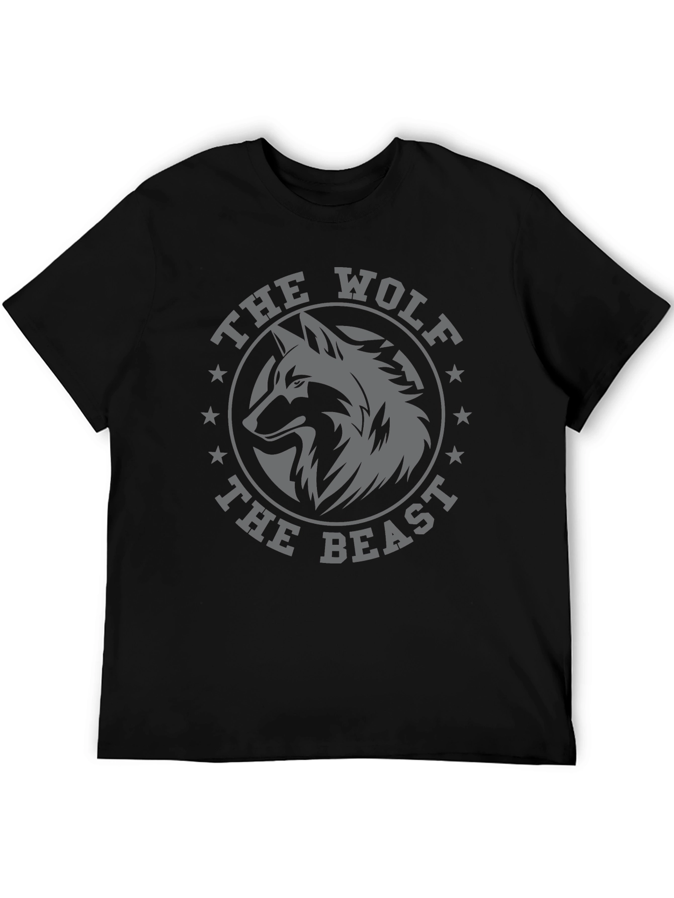The Wolf The Beast Graphic T-Shirt - Black Crew Neck Tee