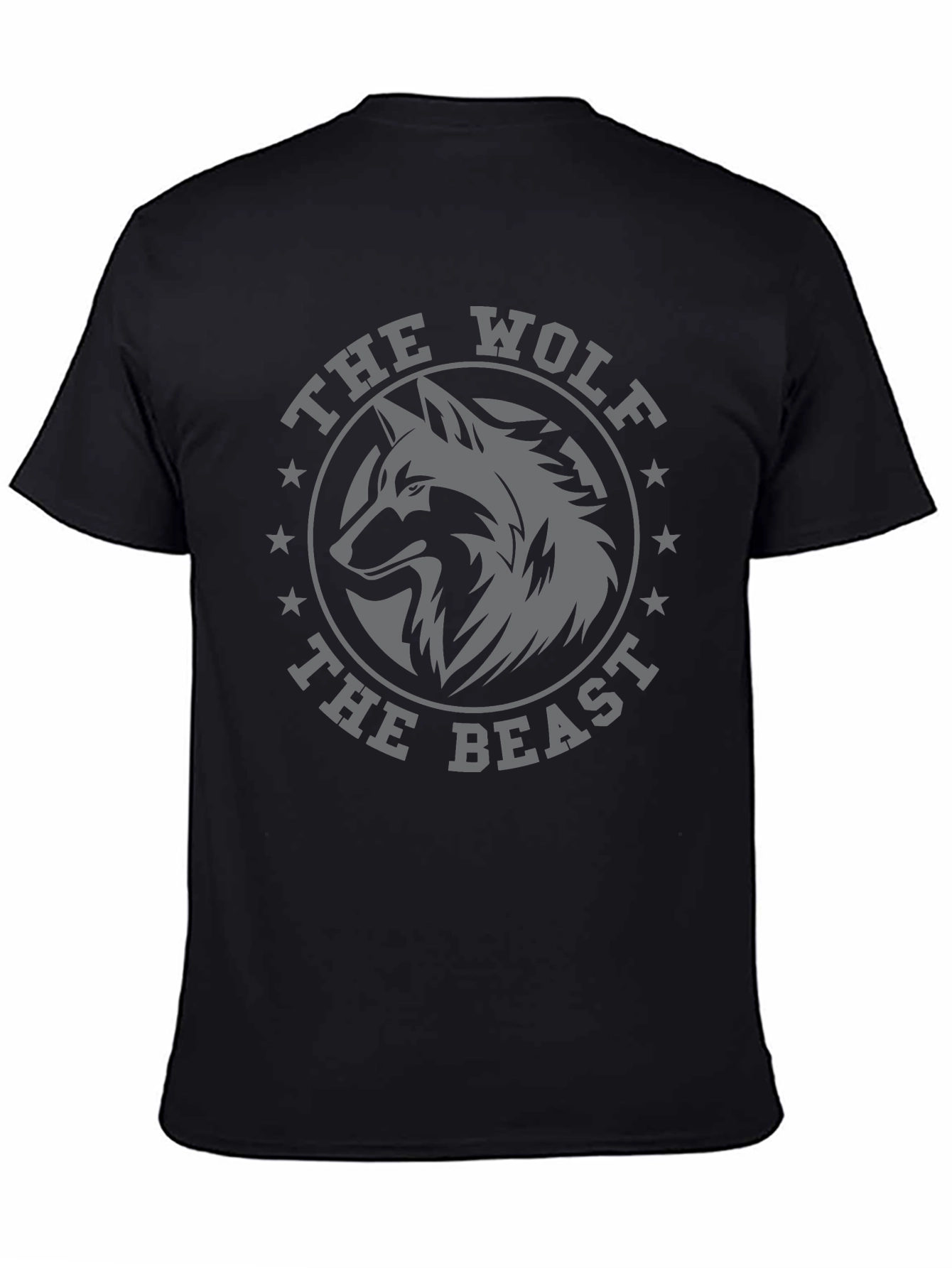 The Wolf The Beast Graphic T-Shirt - Black Crew Neck Tee