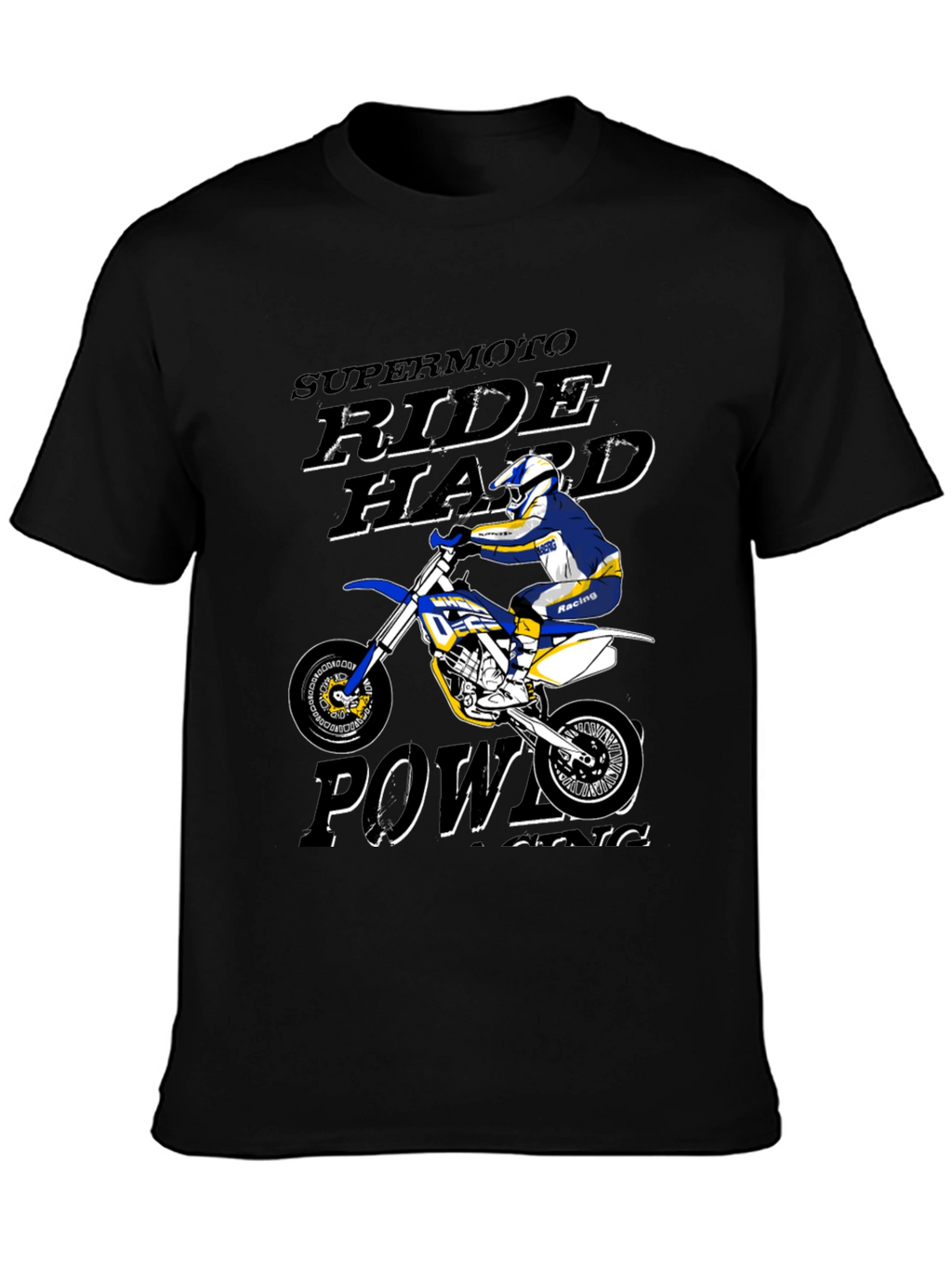 Supermoto Ride Hard Black Graphic T-Shirt