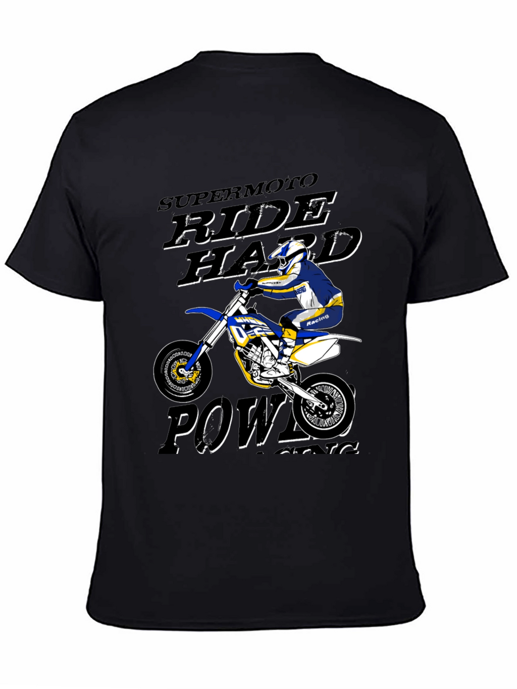 Supermoto Ride Hard Black Graphic T-Shirt