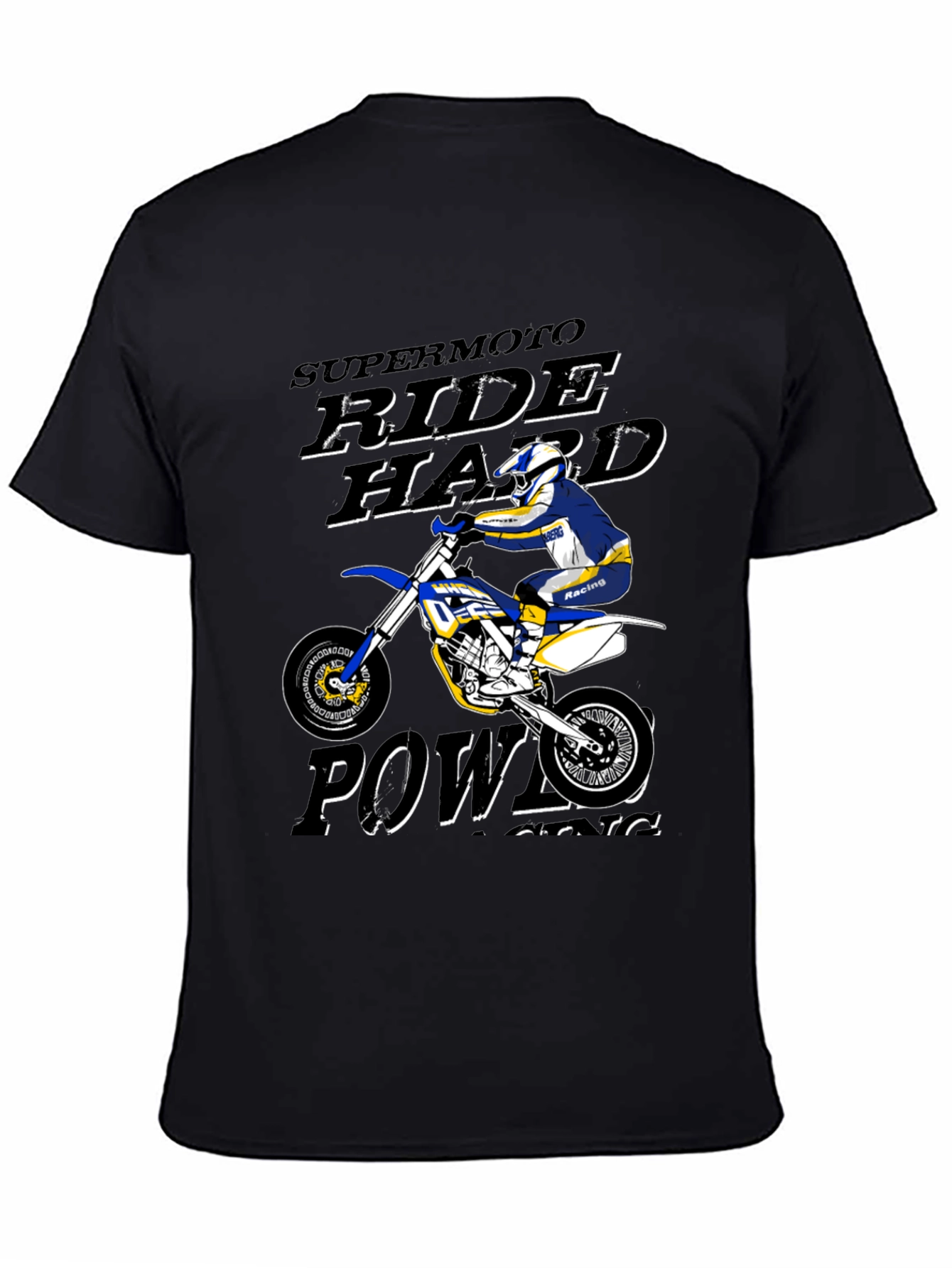 Supermoto Ride Hard Black Graphic T-Shirt