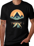 Nature Adventure Tee - Mountain Camping Graphic