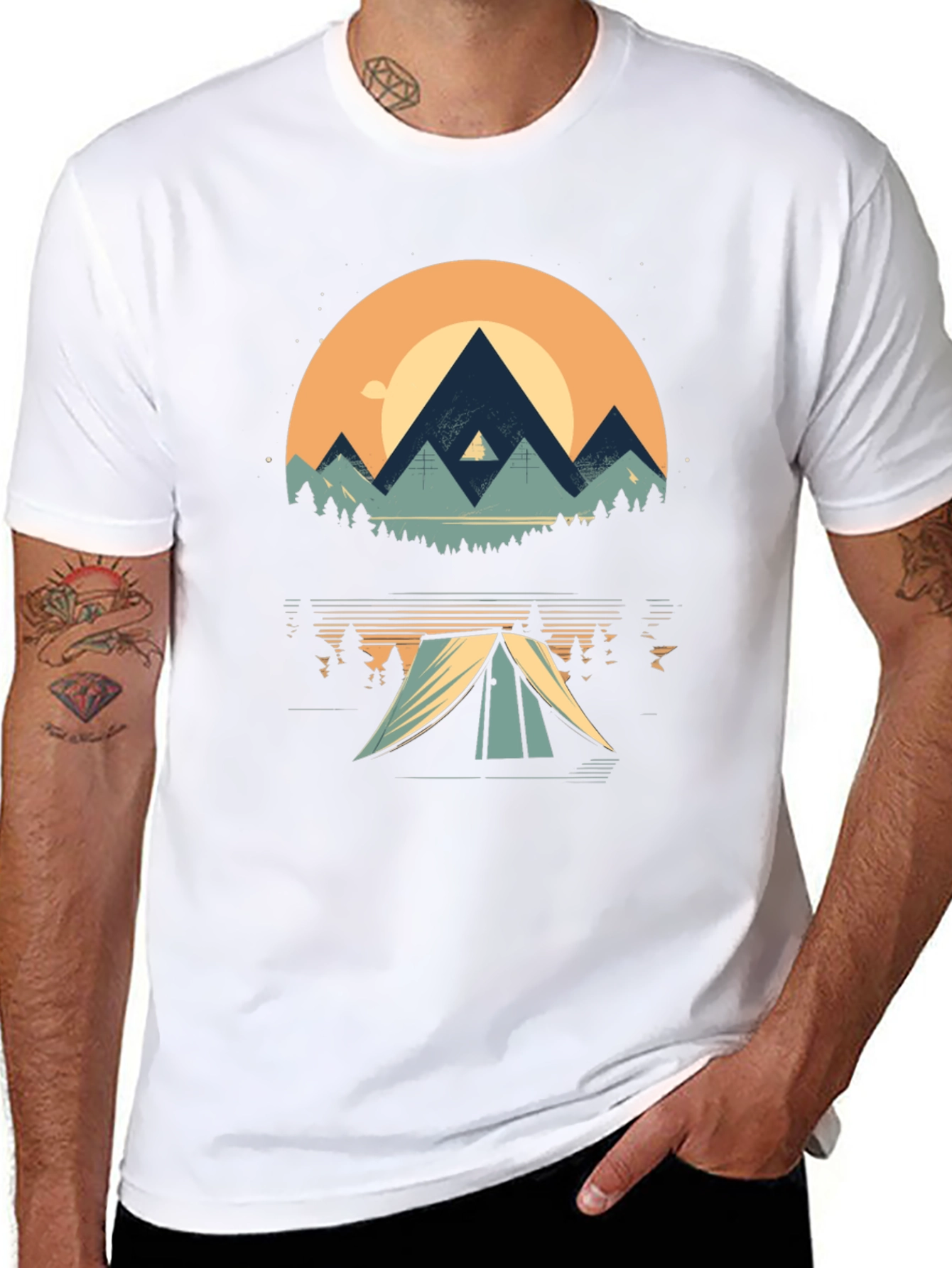 Nature Adventure Tee - Mountain Camping Graphic