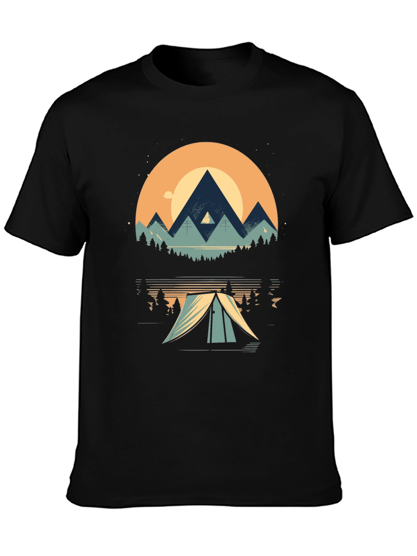 Nature Adventure Tee - Mountain Camping Graphic