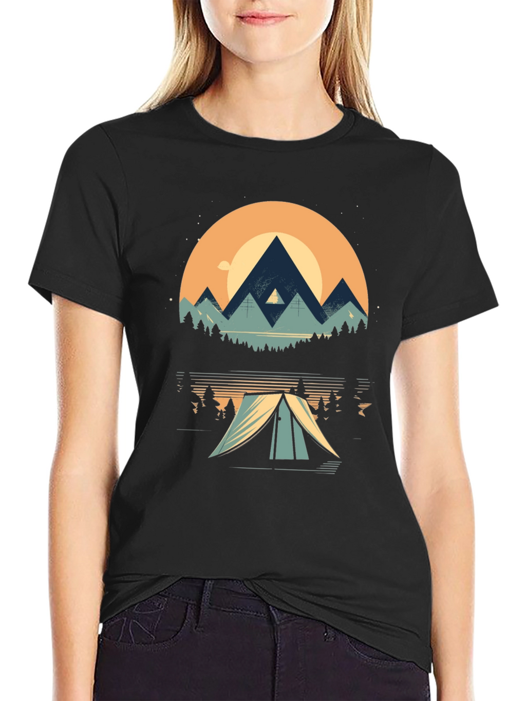 Nature Adventure Tee - Mountain Camping Graphic