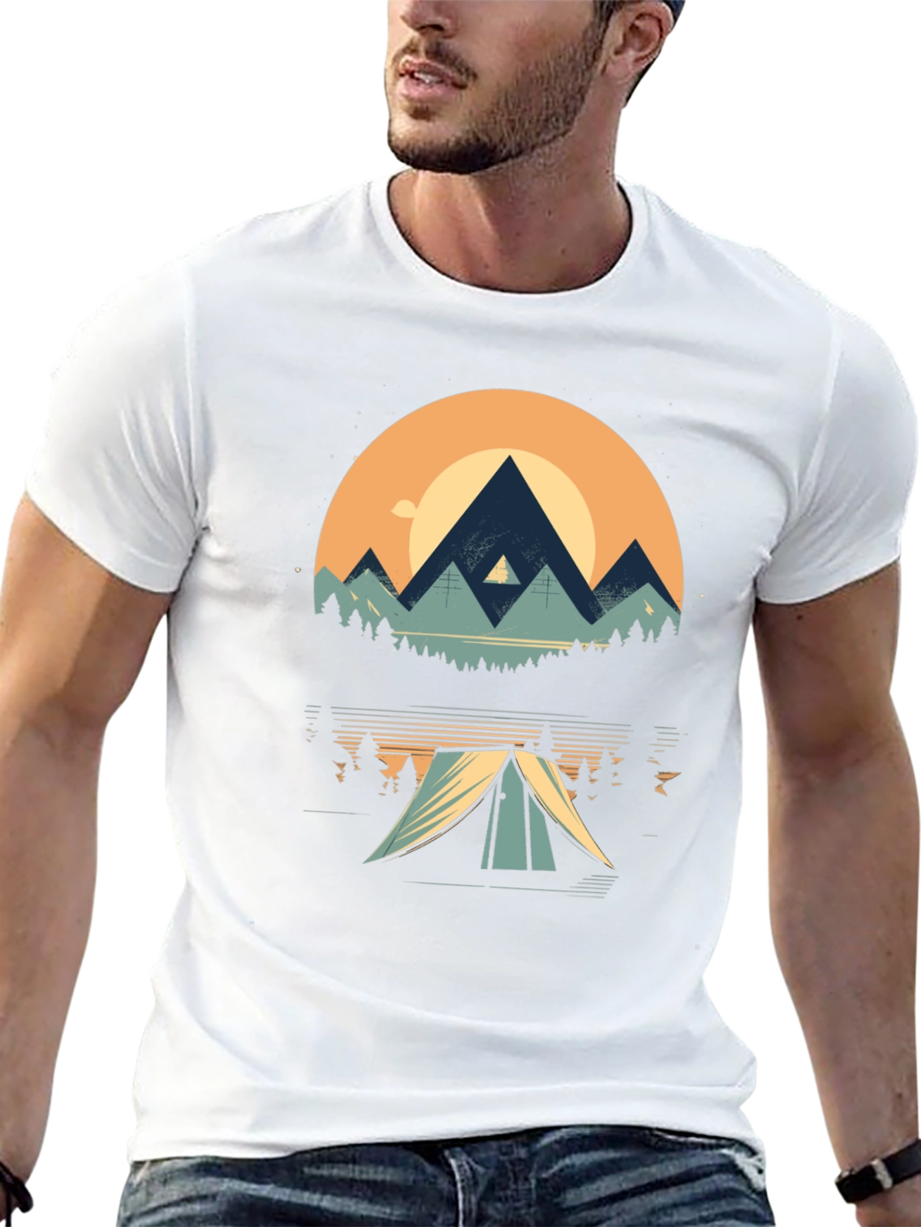 Nature Adventure Tee - Mountain Camping Graphic