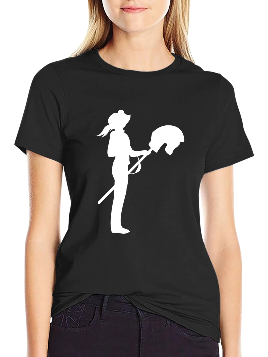Cowgirl Hobby Horse Graphic Tee - Black