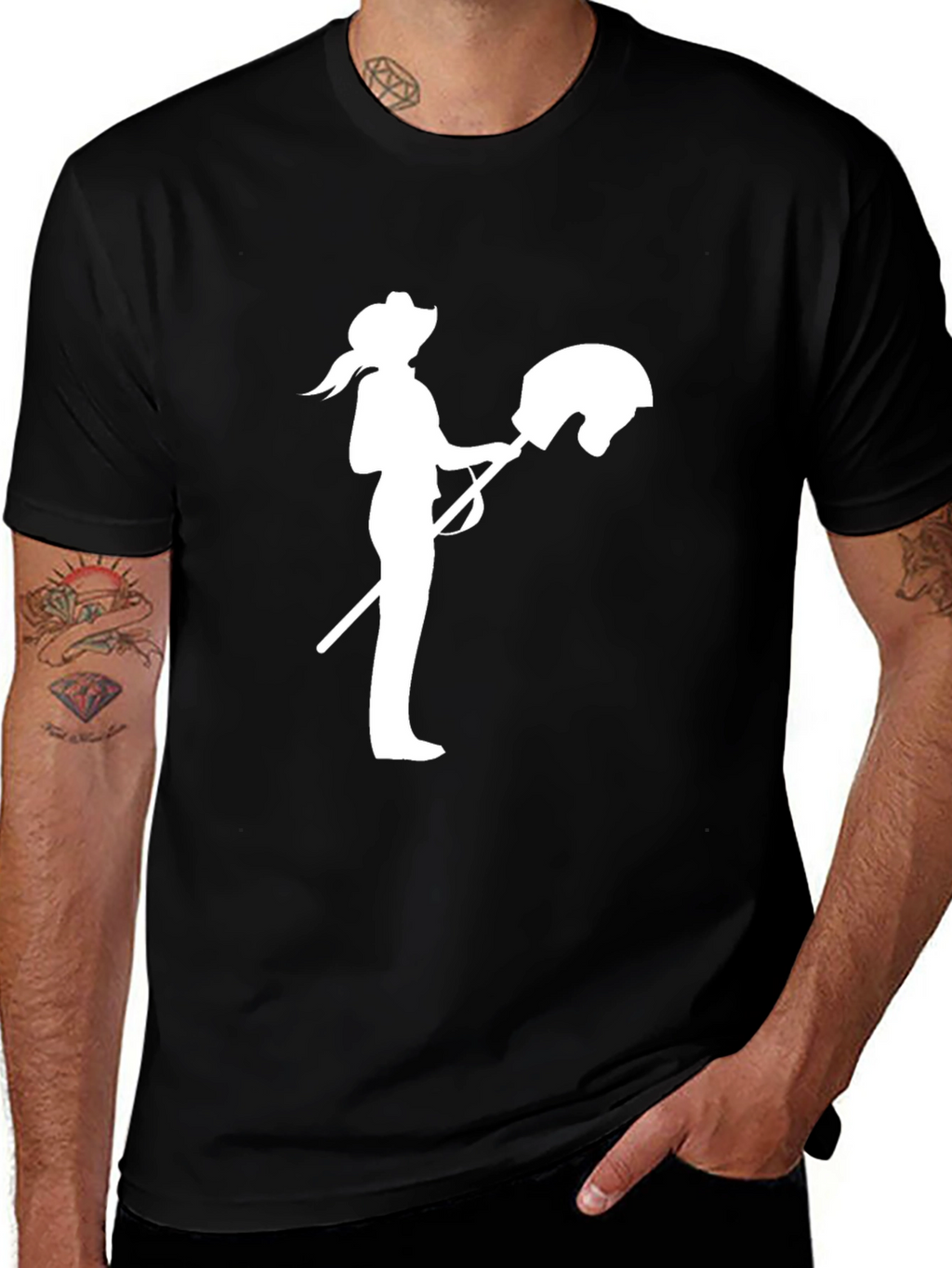 Cowgirl Hobby Horse Graphic Tee - Black