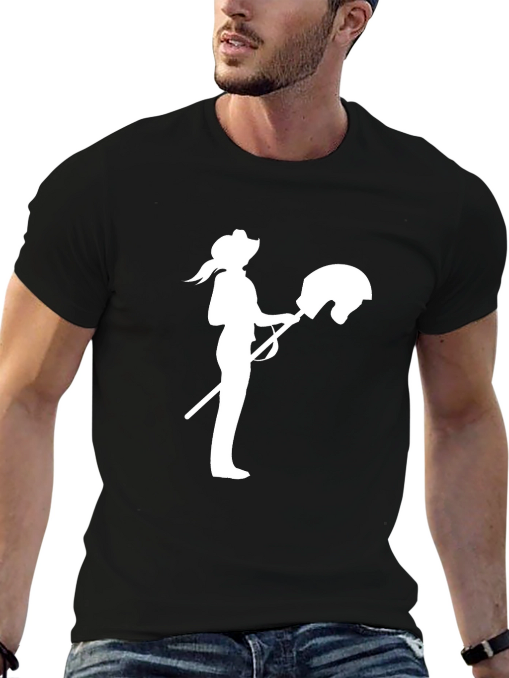 Cowgirl Hobby Horse Graphic Tee - Black