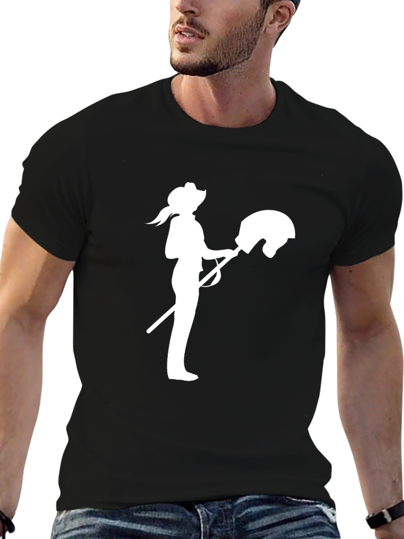 Cowgirl Hobby Horse Graphic Tee - Black