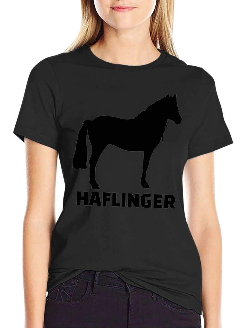 Black Haflinger Horse T-Shirt