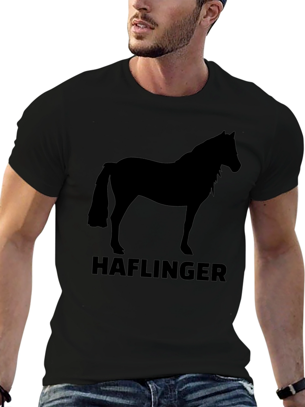Black Haflinger Horse T-Shirt