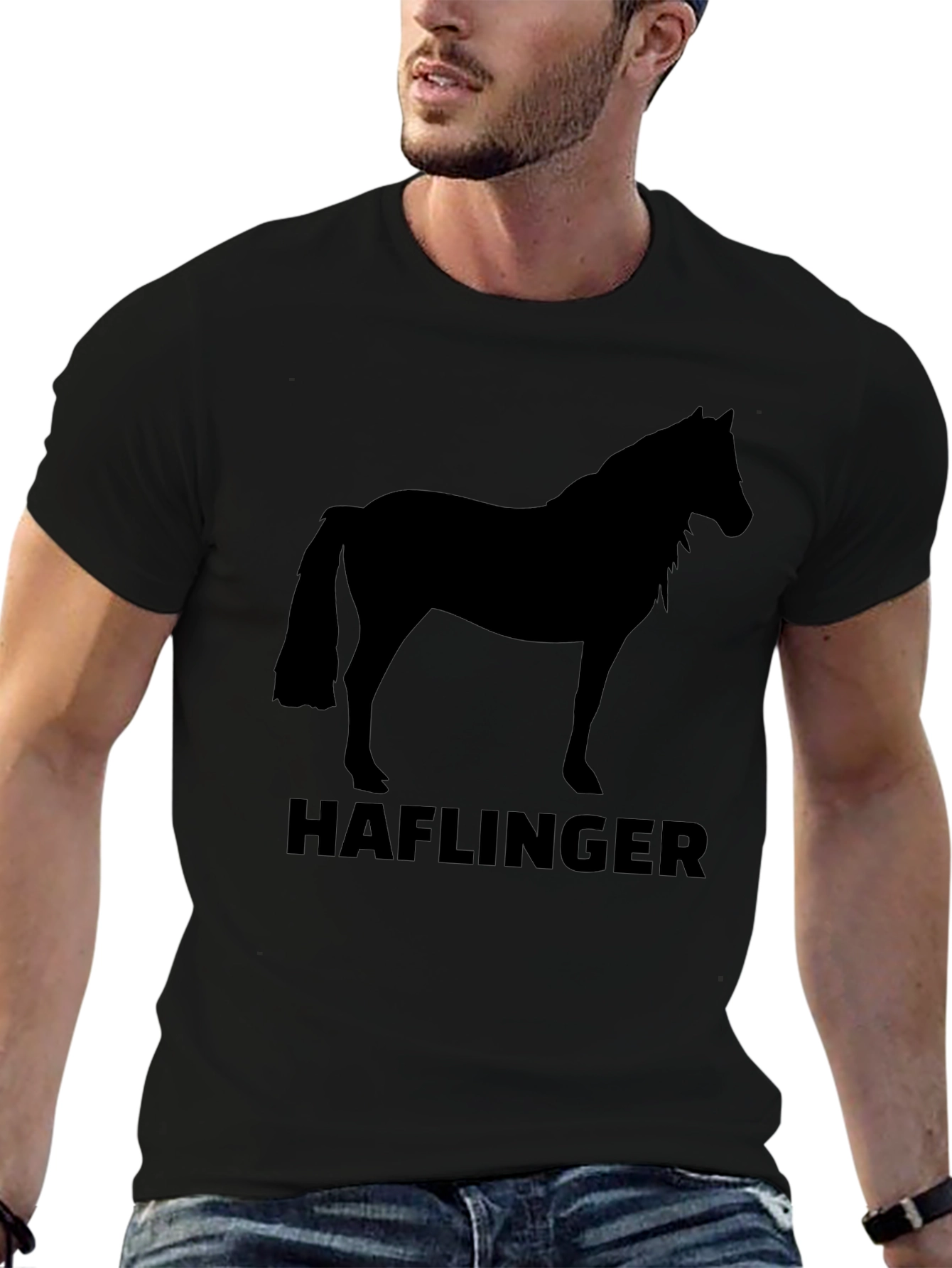 Black Haflinger Horse T-Shirt