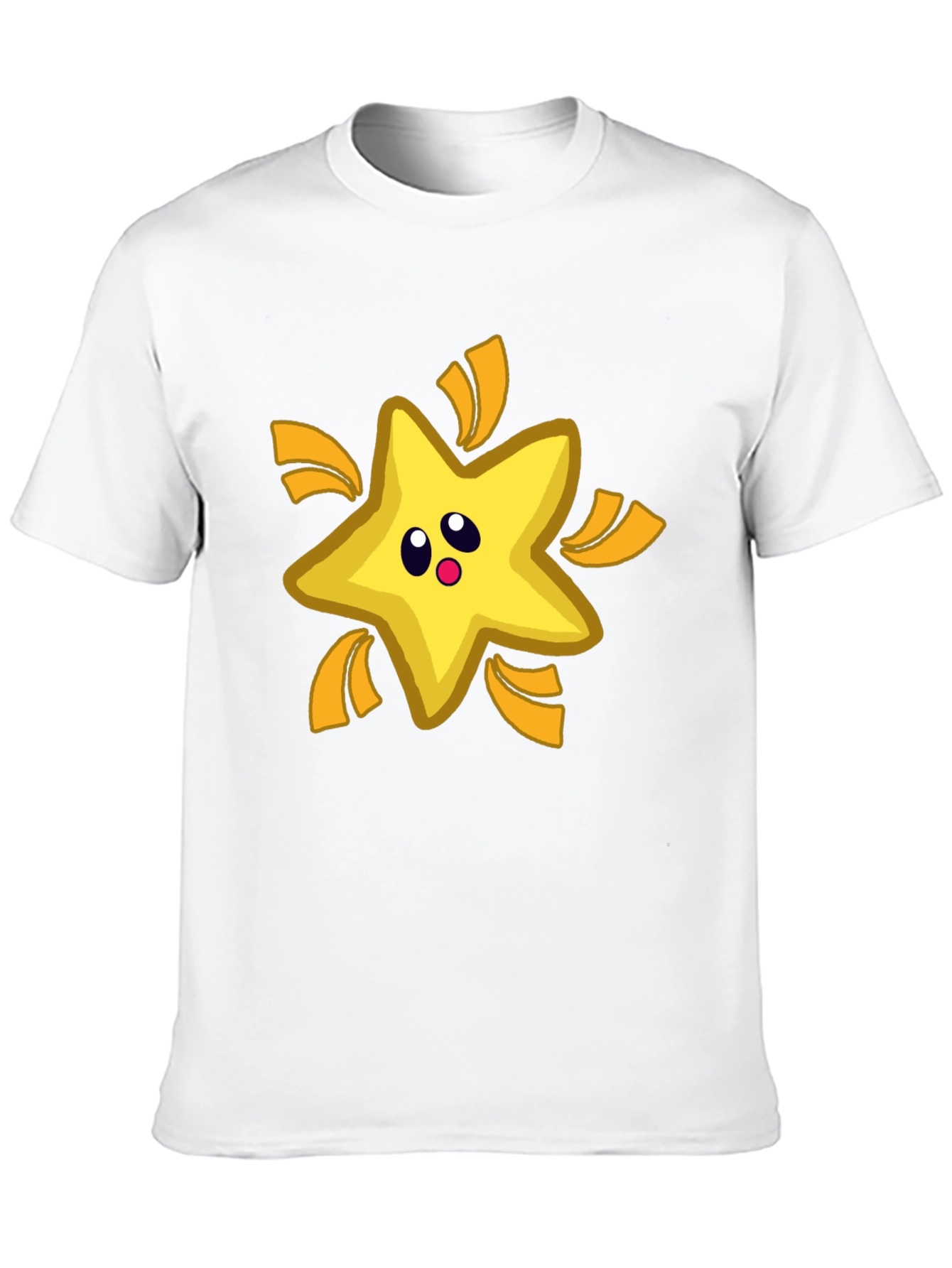 Cartoon Star T-Shirt - Black Cotton Tee