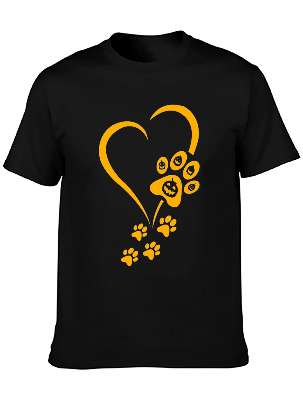 Halloween Dog Paw Heart T-Shirt