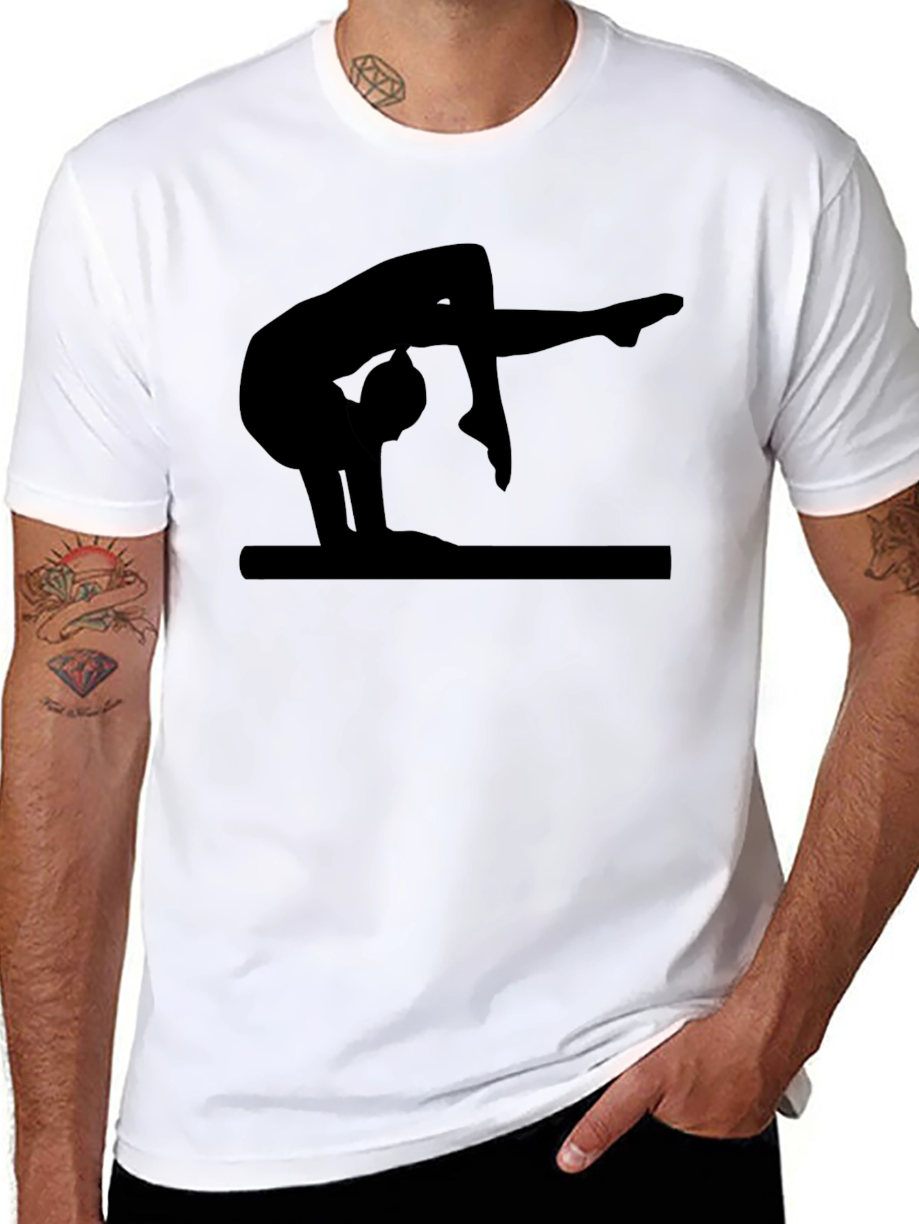 Gymnast Silhouette Black T-Shirt