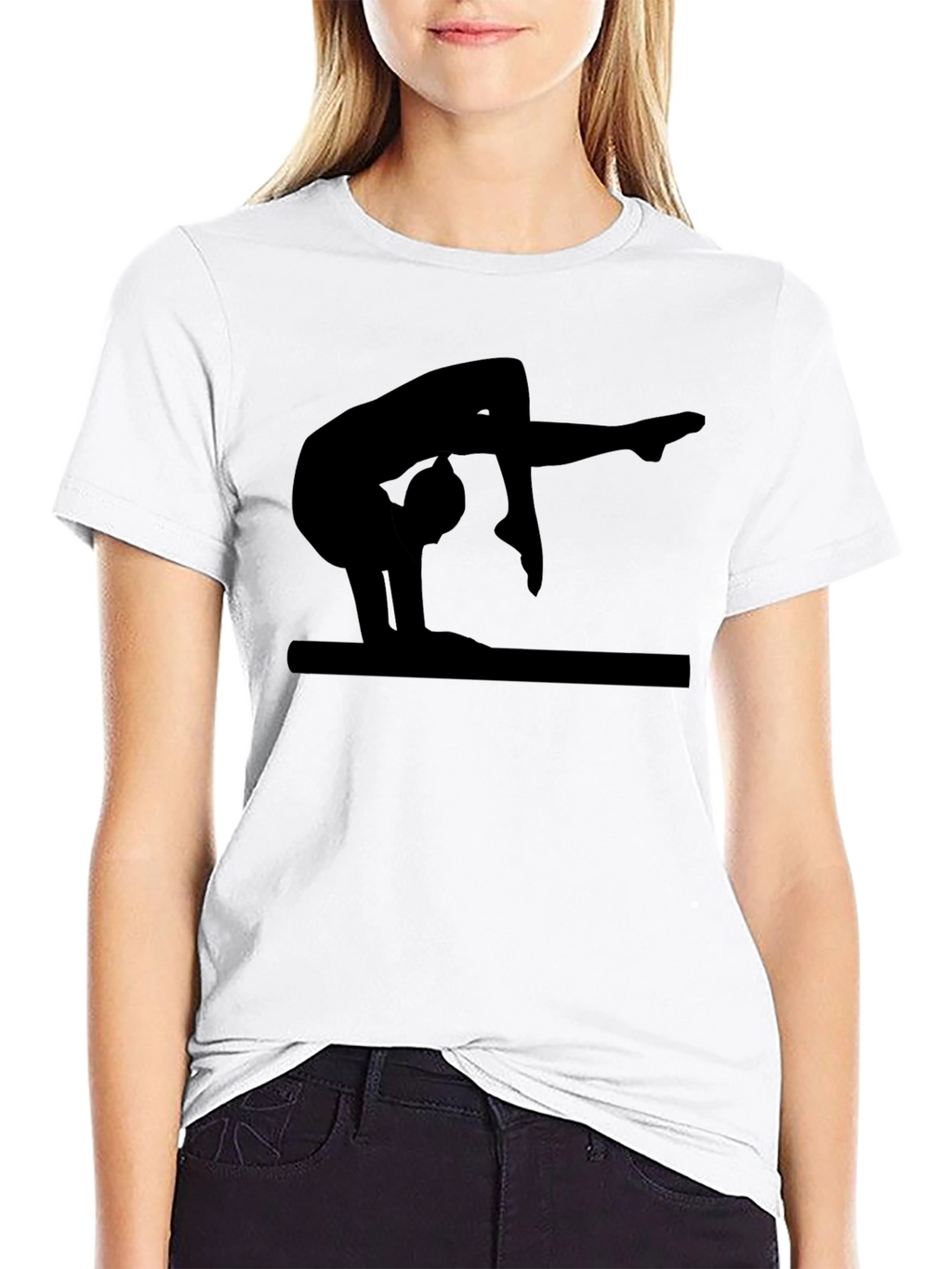 Gymnast Silhouette Black T-Shirt