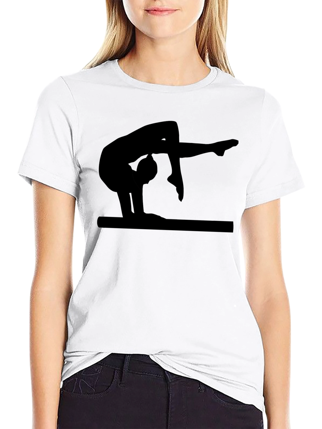 Gymnast Silhouette Black T-Shirt