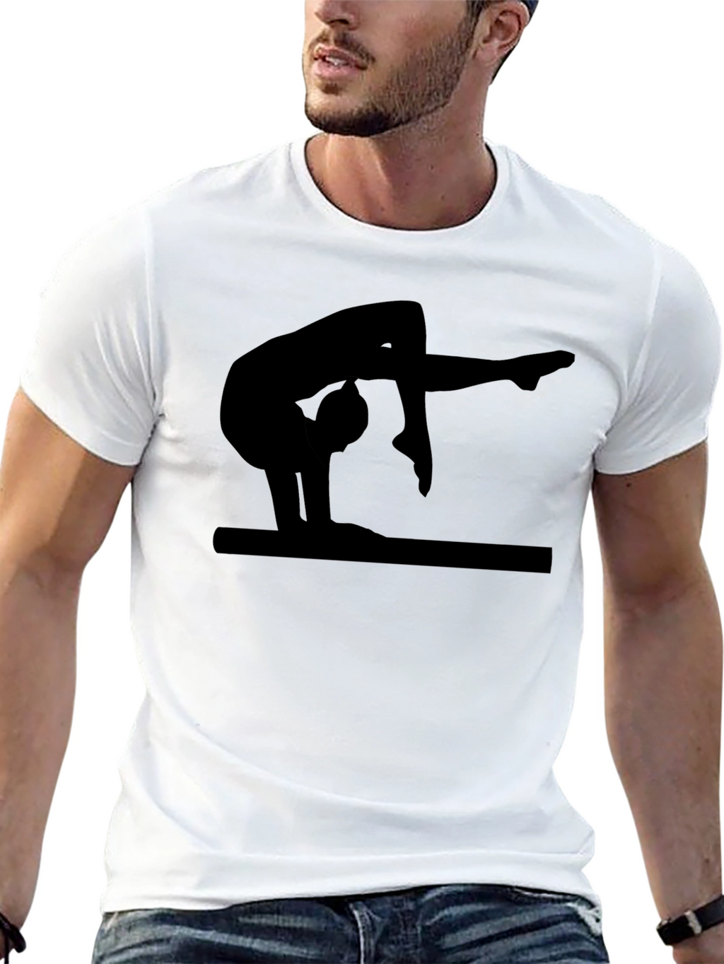 Gymnast Silhouette Black T-Shirt