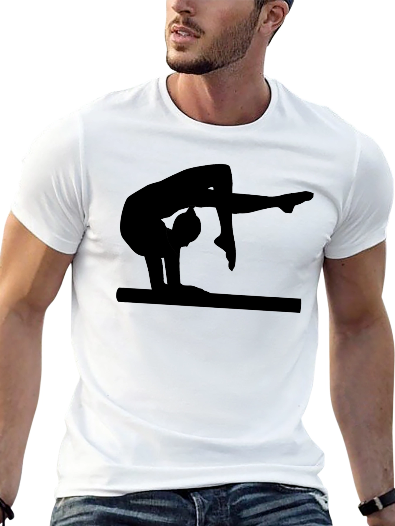 Gymnast Silhouette Black T-Shirt