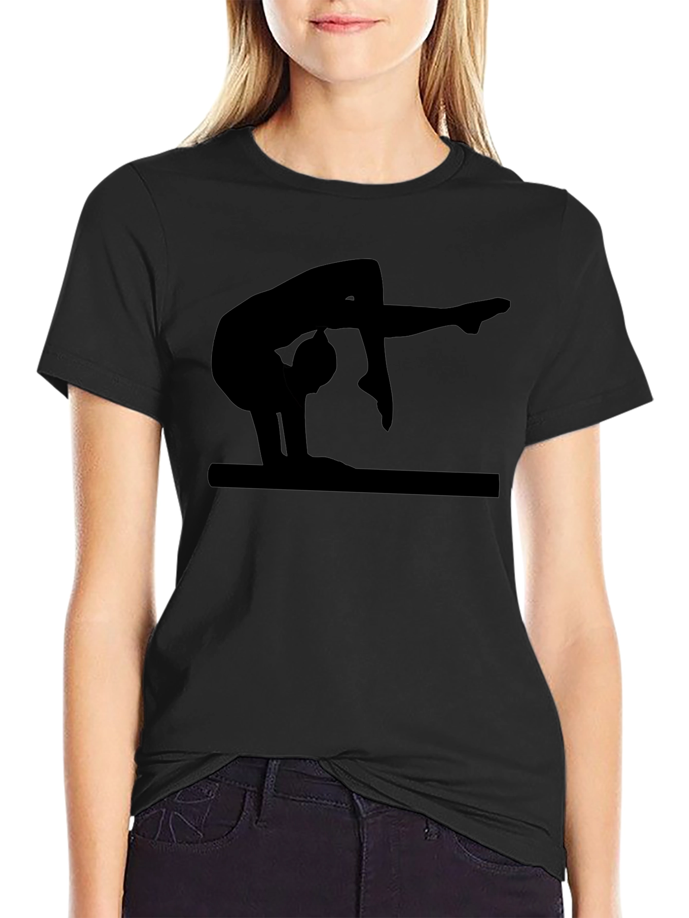 Gymnast Silhouette Black T-Shirt