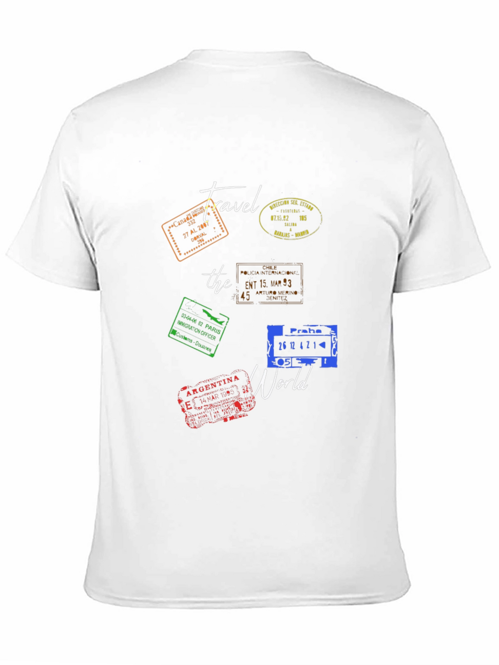 Travel The World Stamp Graphic T-Shirt