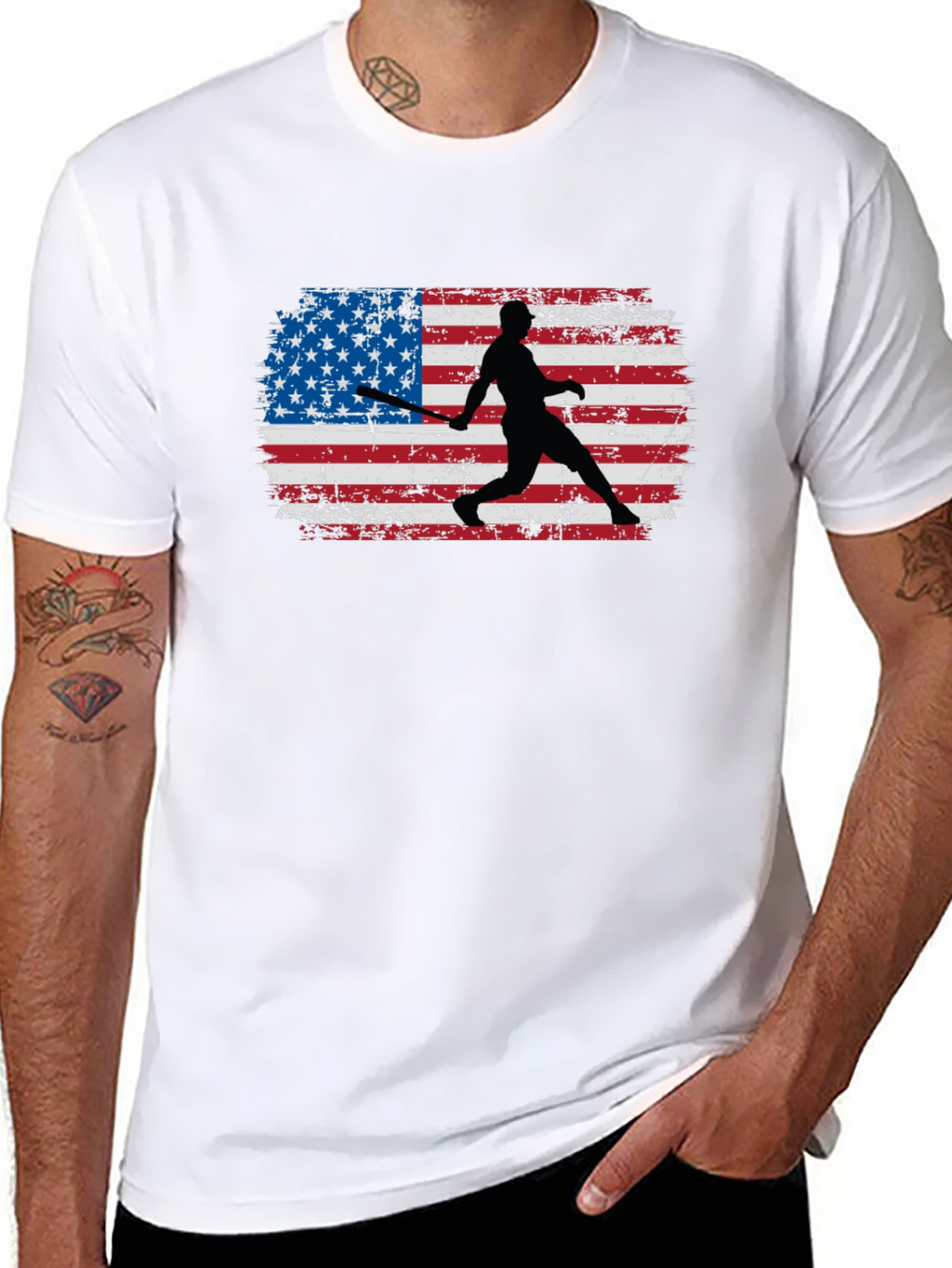 Baseball Flag Graphic T-Shirt