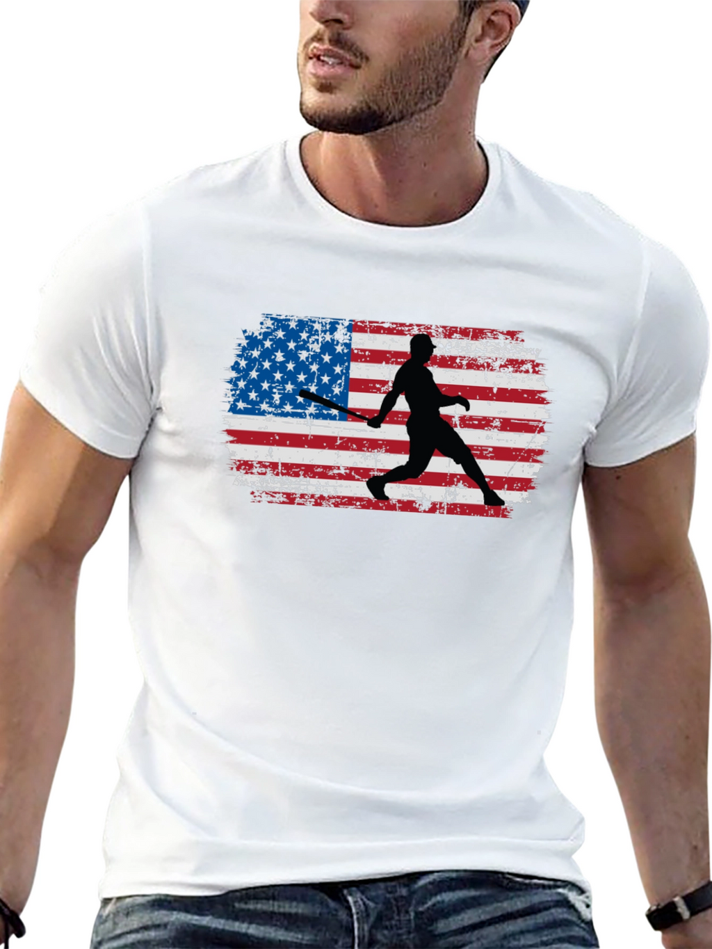 Baseball Flag Graphic T-Shirt