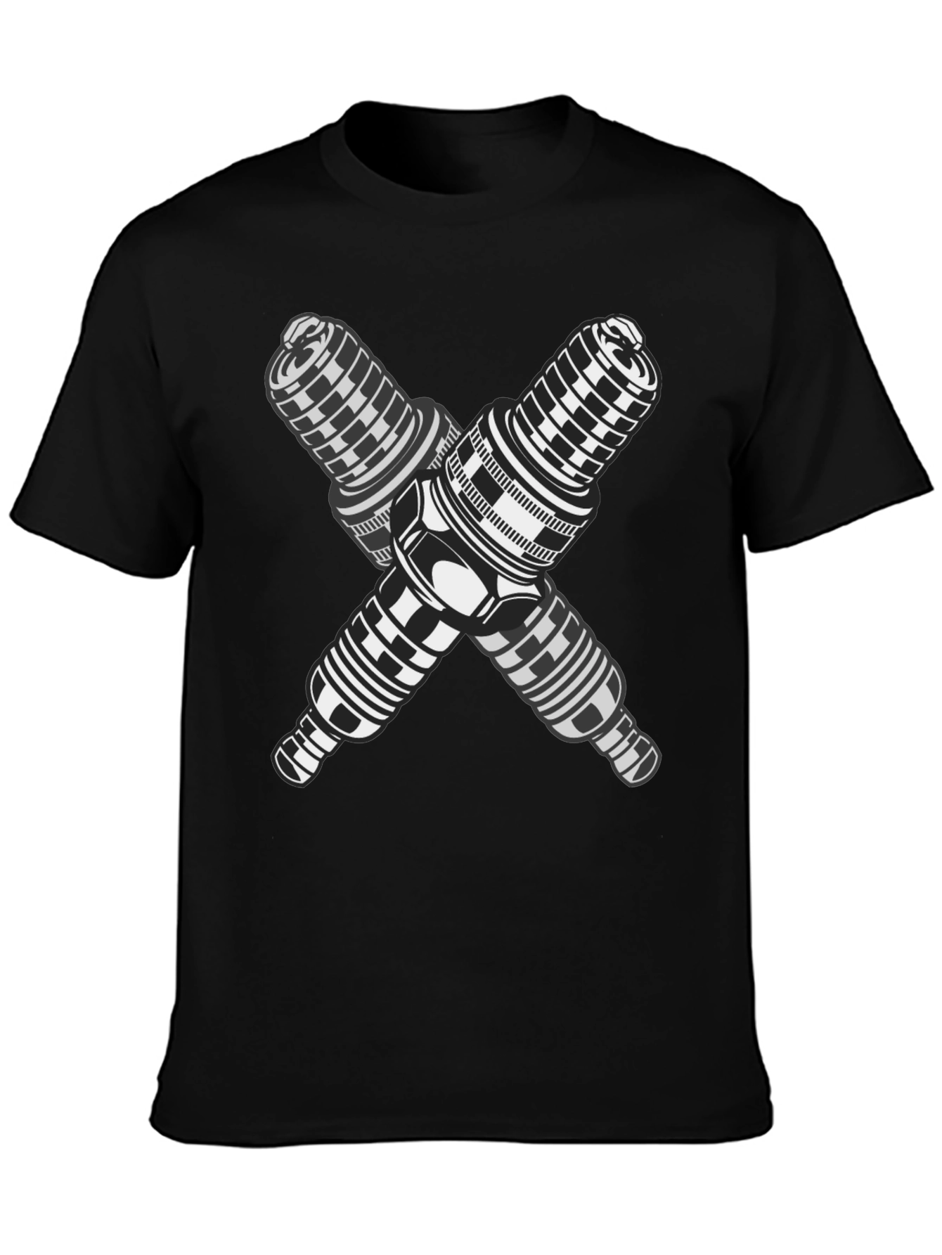 Crossed Spark Plugs Graphic T-Shirt